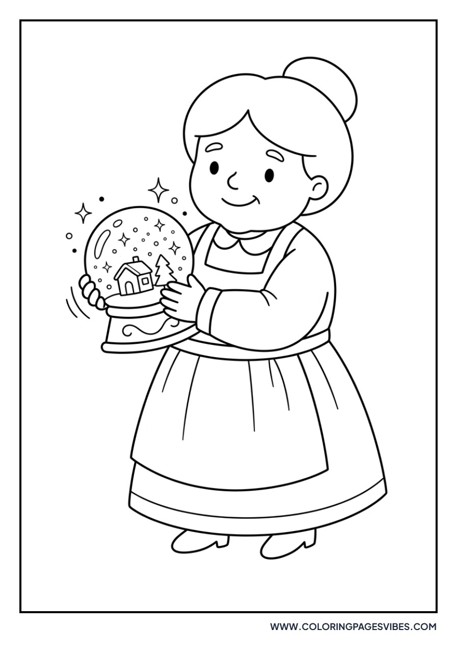 Mrs. Claus and a Snow Globe
