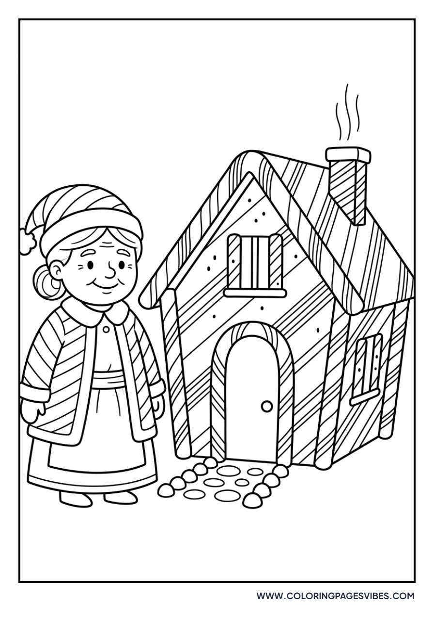 Mrs. Claus and Candy Cane House