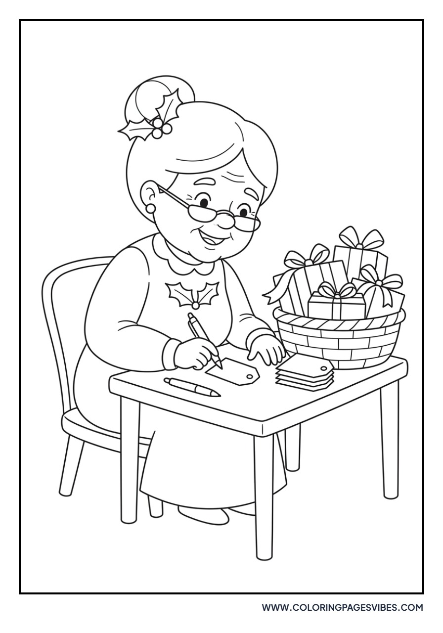 Mrs. Claus and Gift Tags