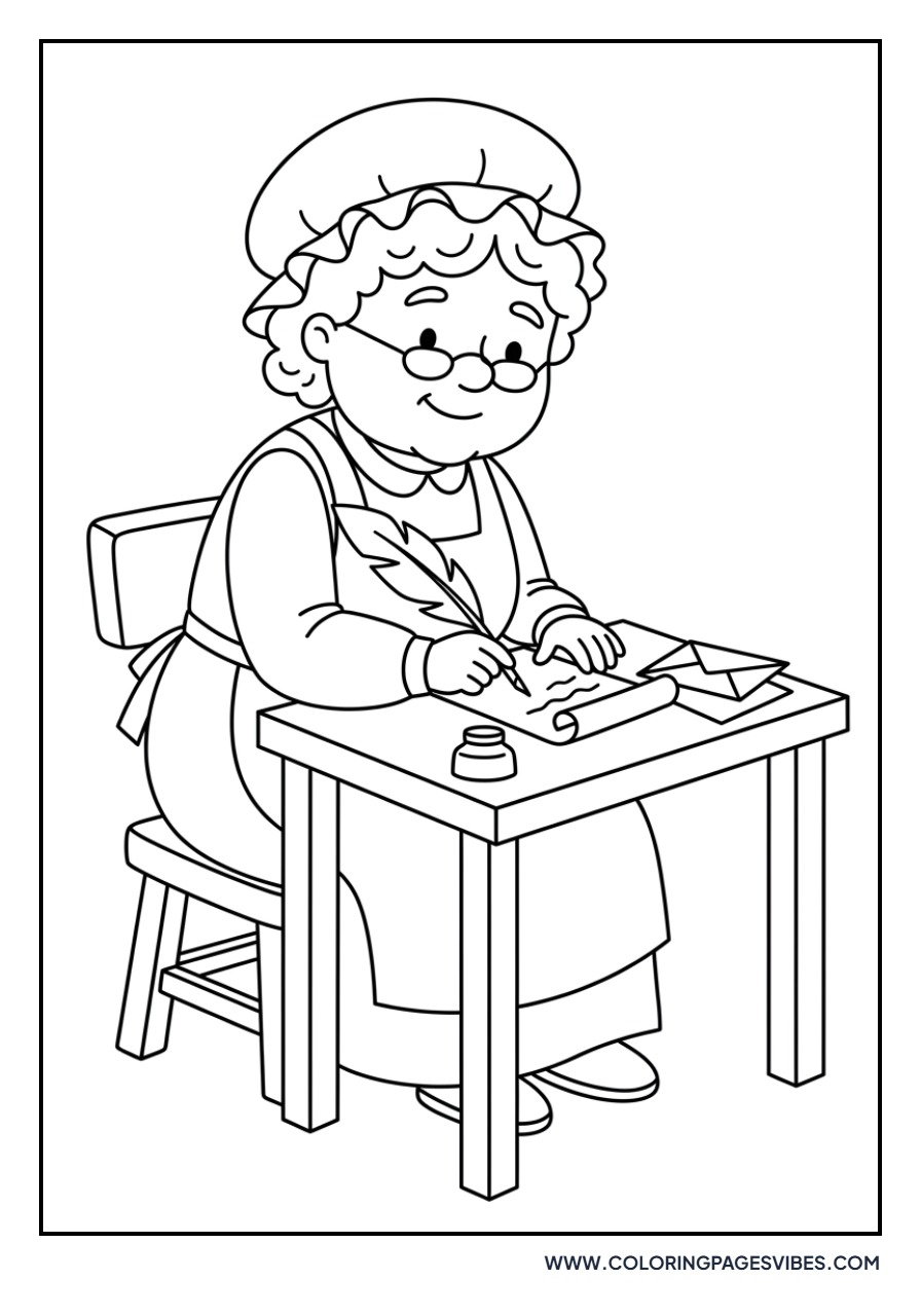 Mrs. Claus at her Desk