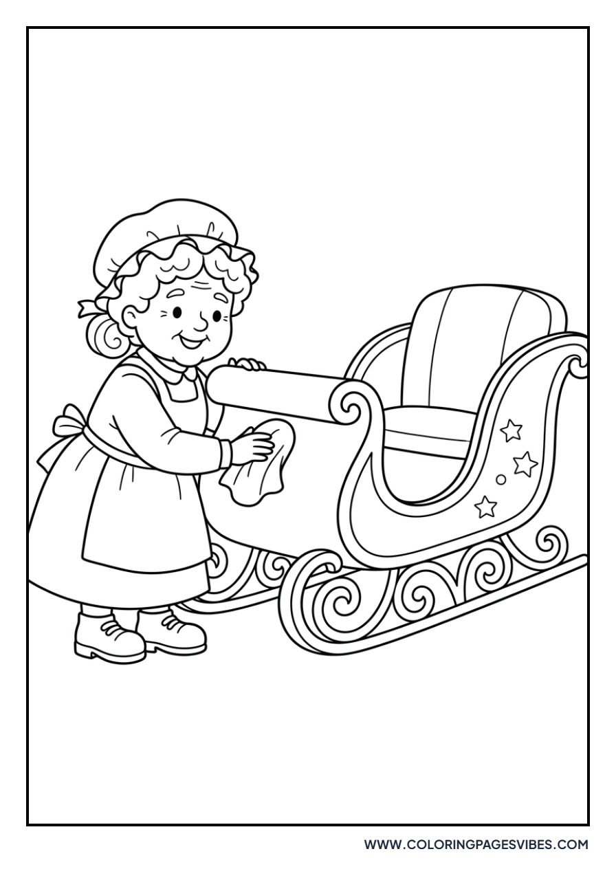 Mrs. Claus at the Sleigh