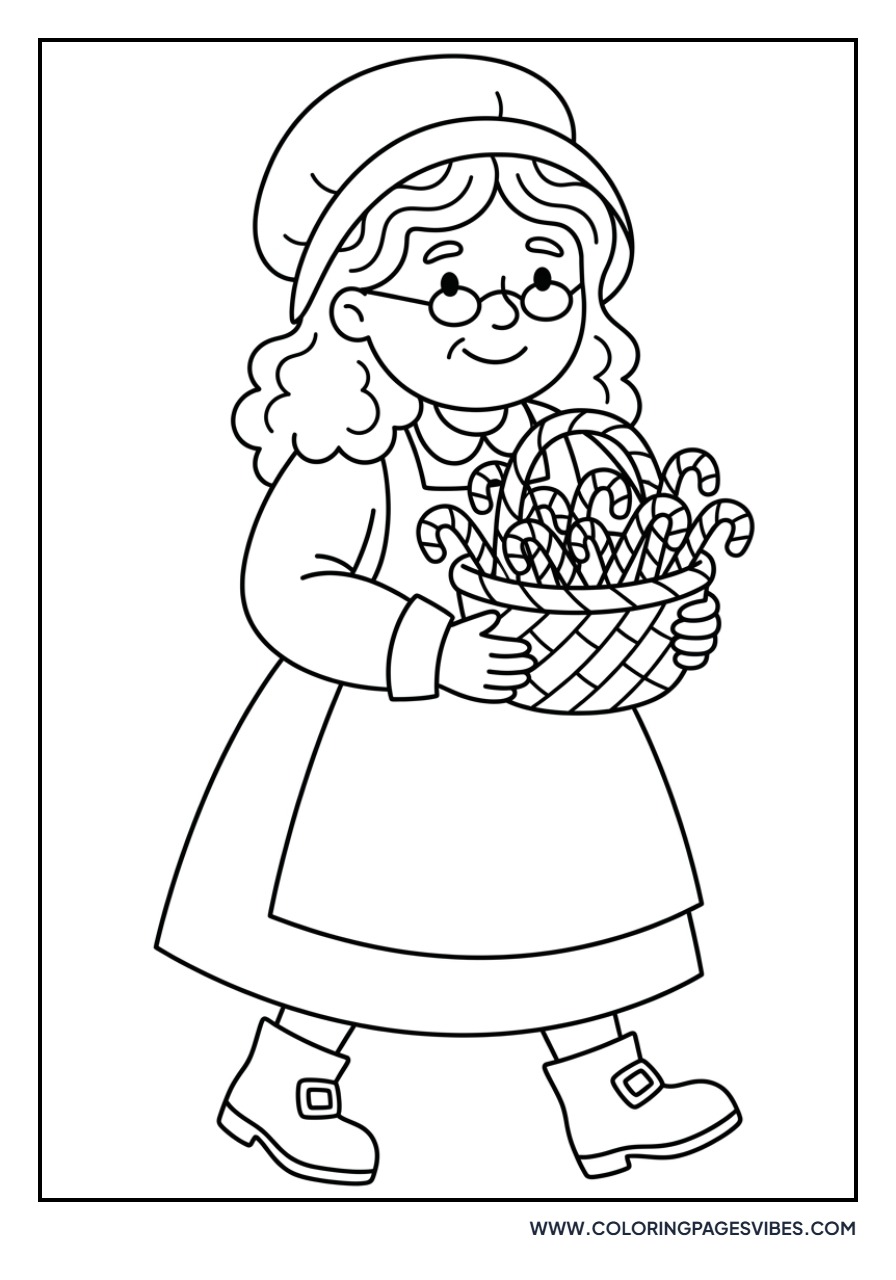 Mrs. Claus Carrying a Basket