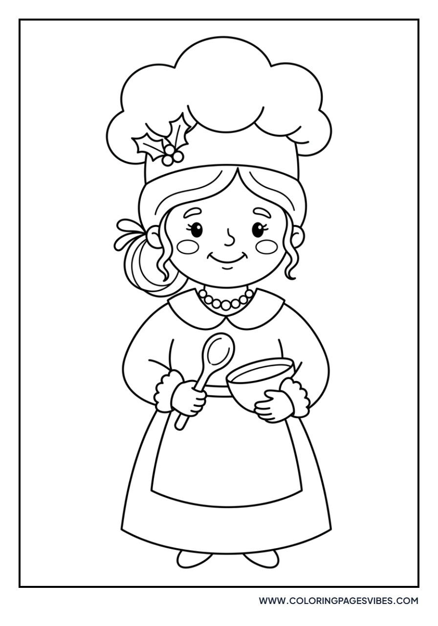 Mrs. Claus in a Chef Hat