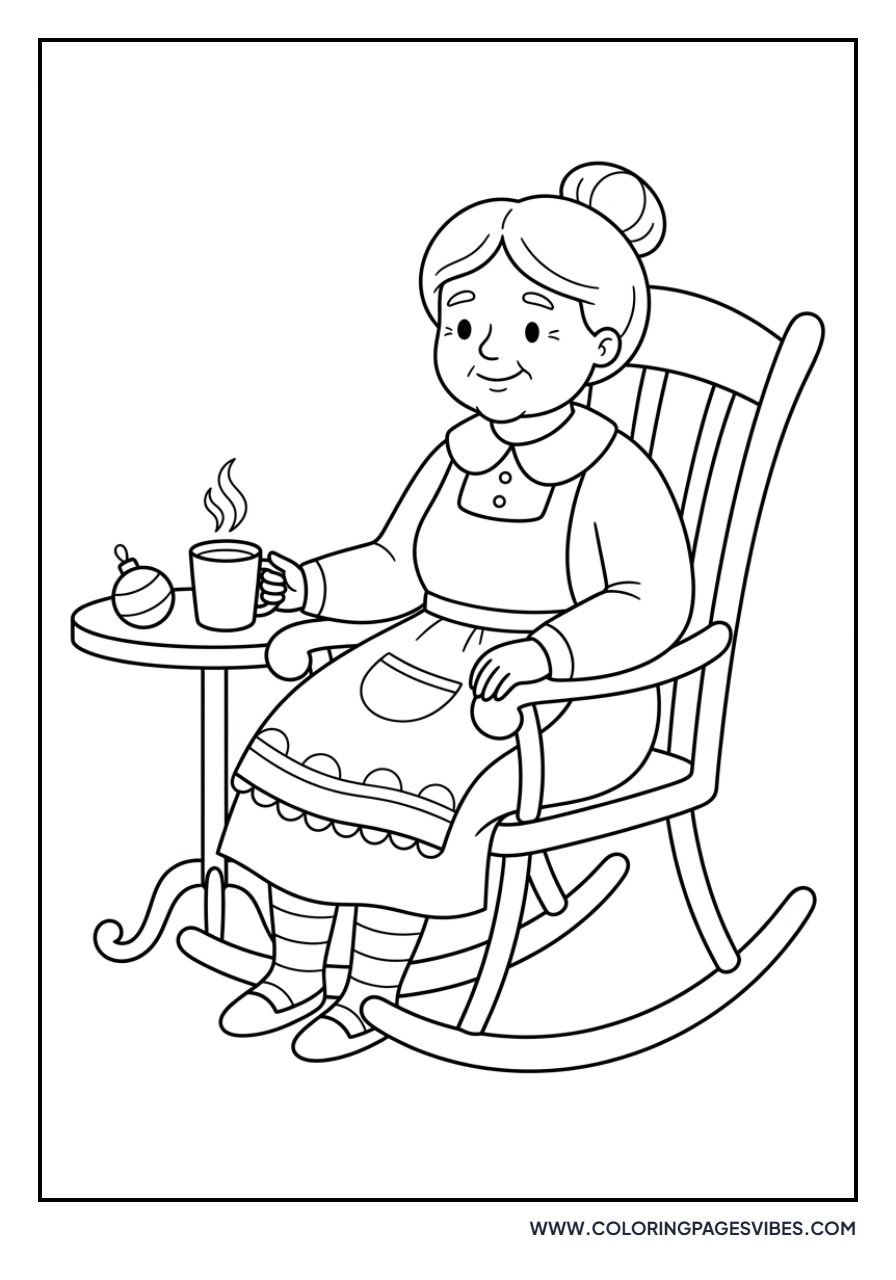 Mrs. Claus in a Rocking Chair