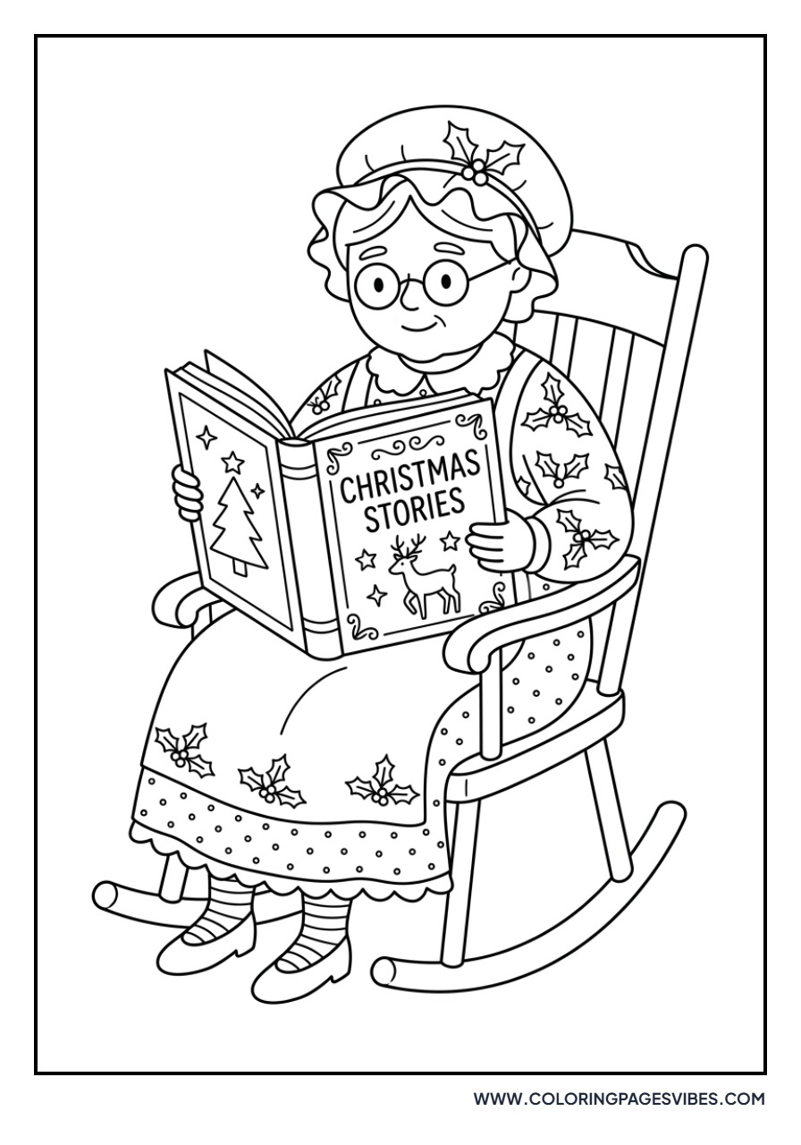 Mrs. Claus Reading a Book