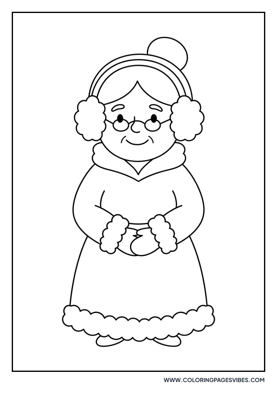 Mrs. Claus Wearing Earmuffs