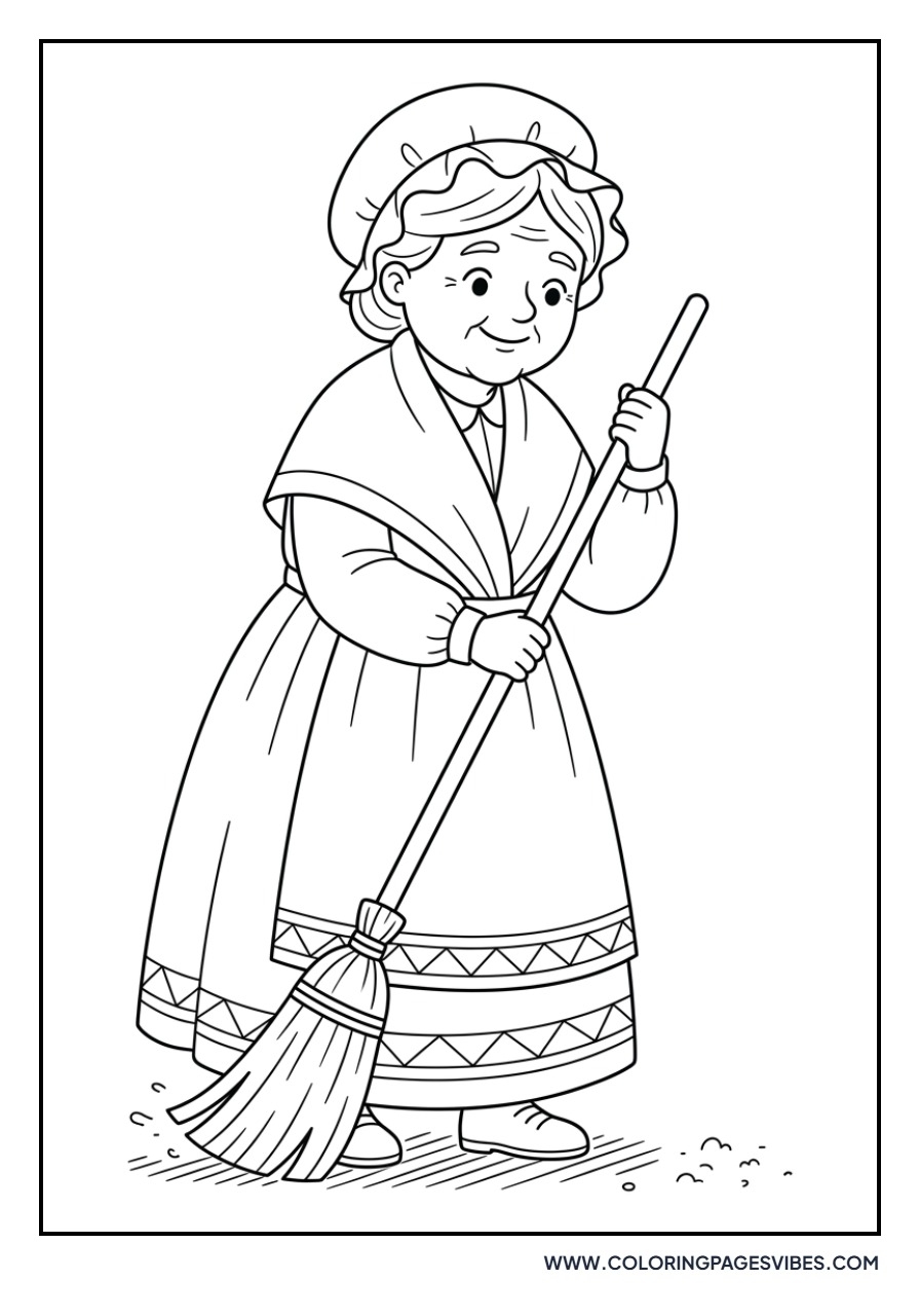 Mrs. Claus with a Broom