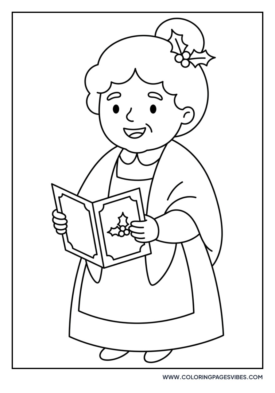 Mrs. Claus with a Christmas Card