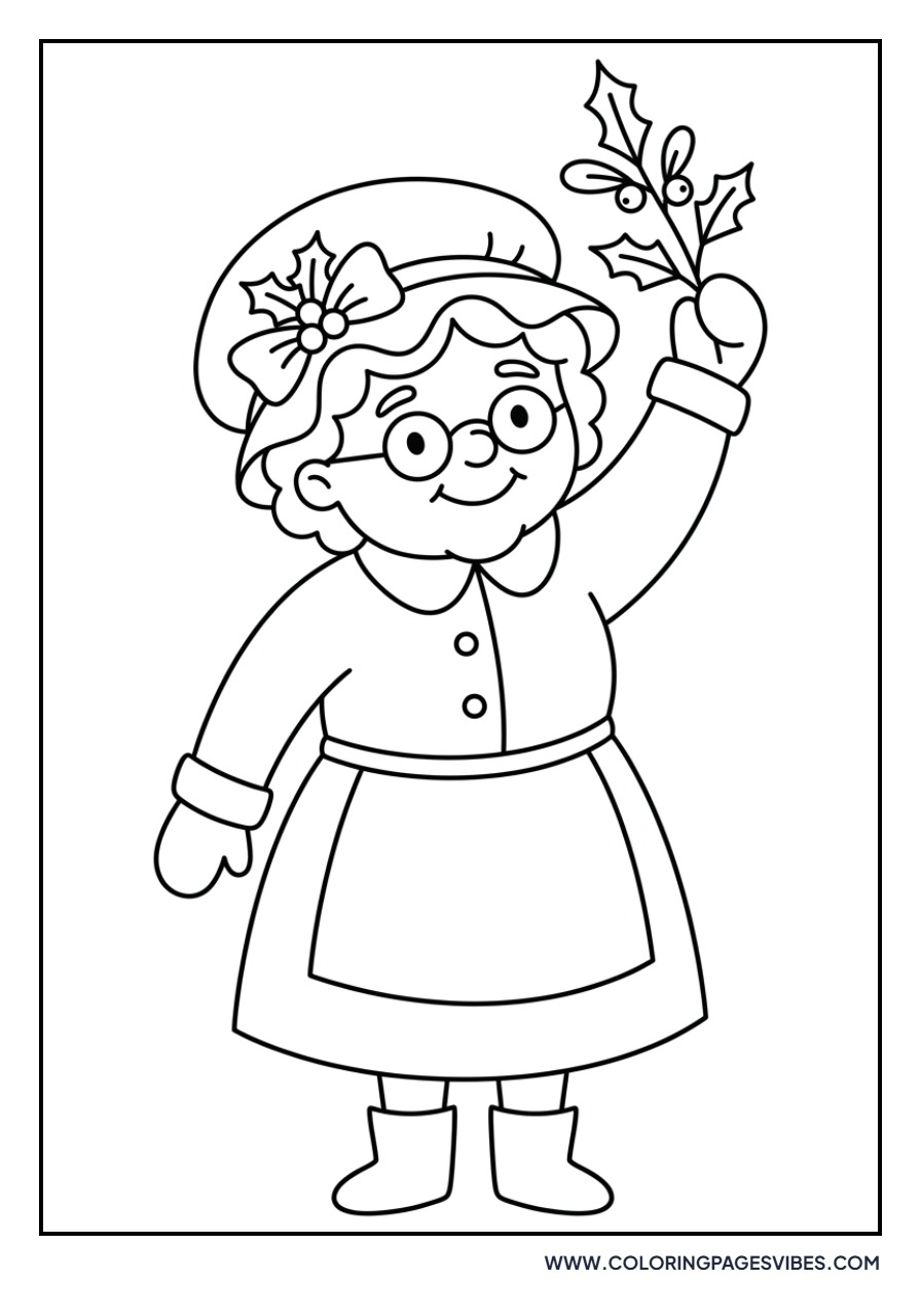 Mrs. Claus with a Mistletoe