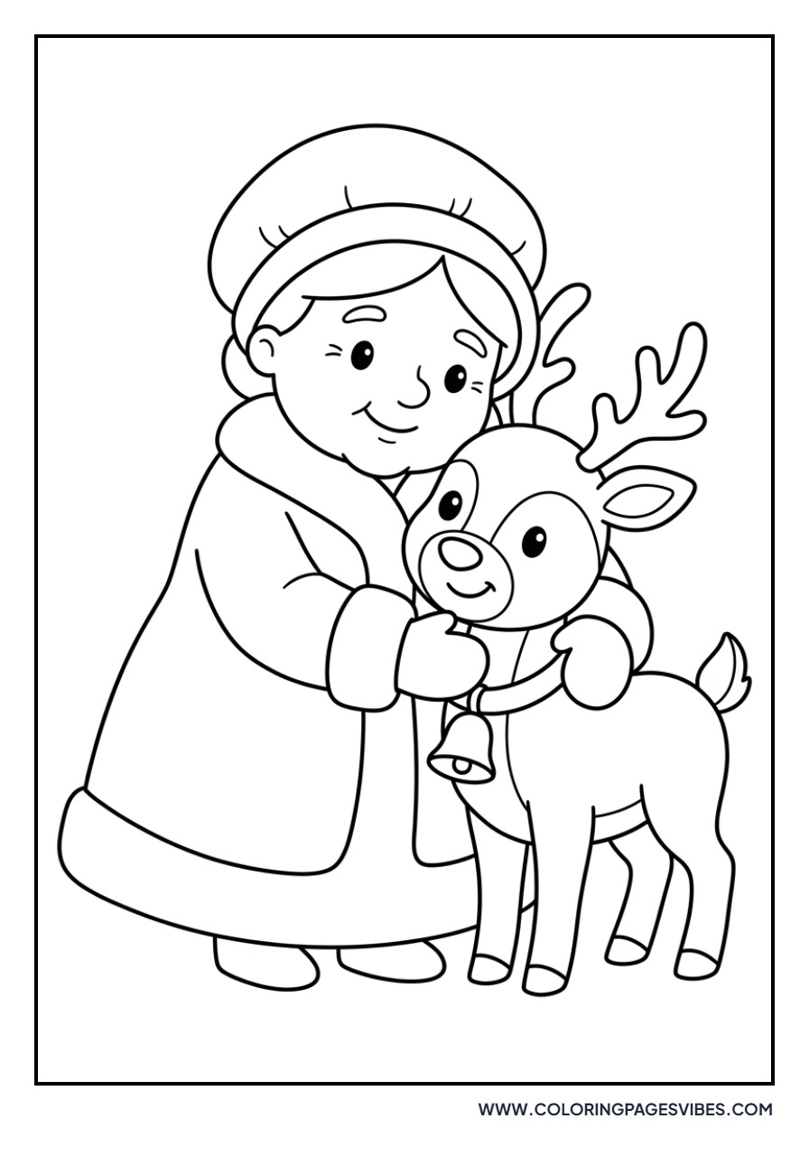 Mrs. Claus with a Reindeer