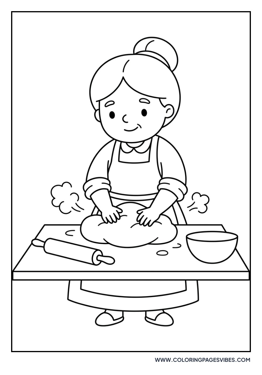 Mrs. Claus with a Rolling Dough