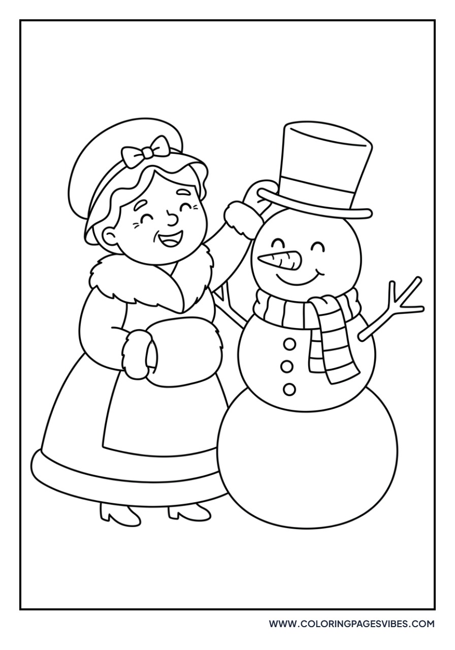 Mrs. Claus with a Snowman Hat