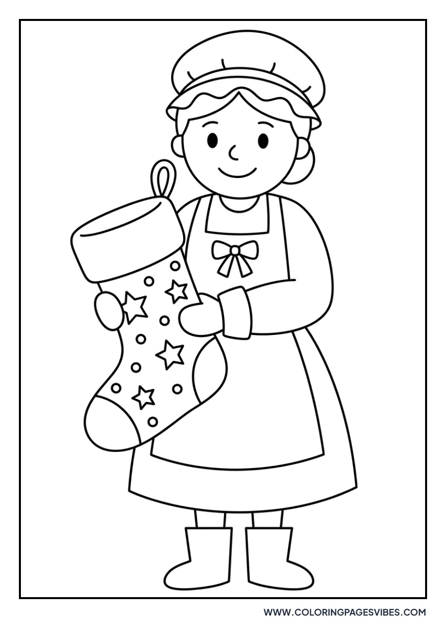 Mrs. Claus with a Stocking