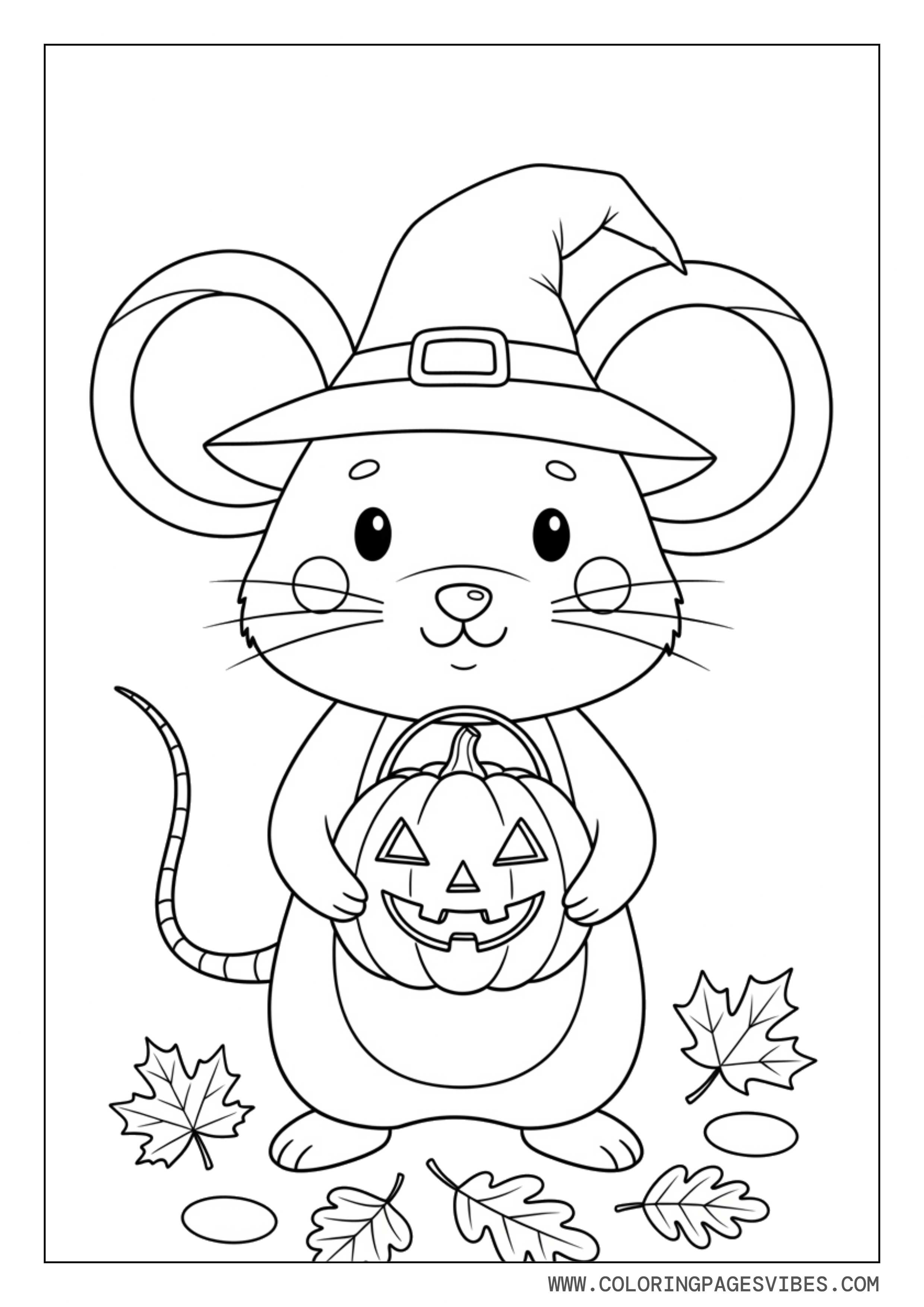Cute Mouse With Pumpkin