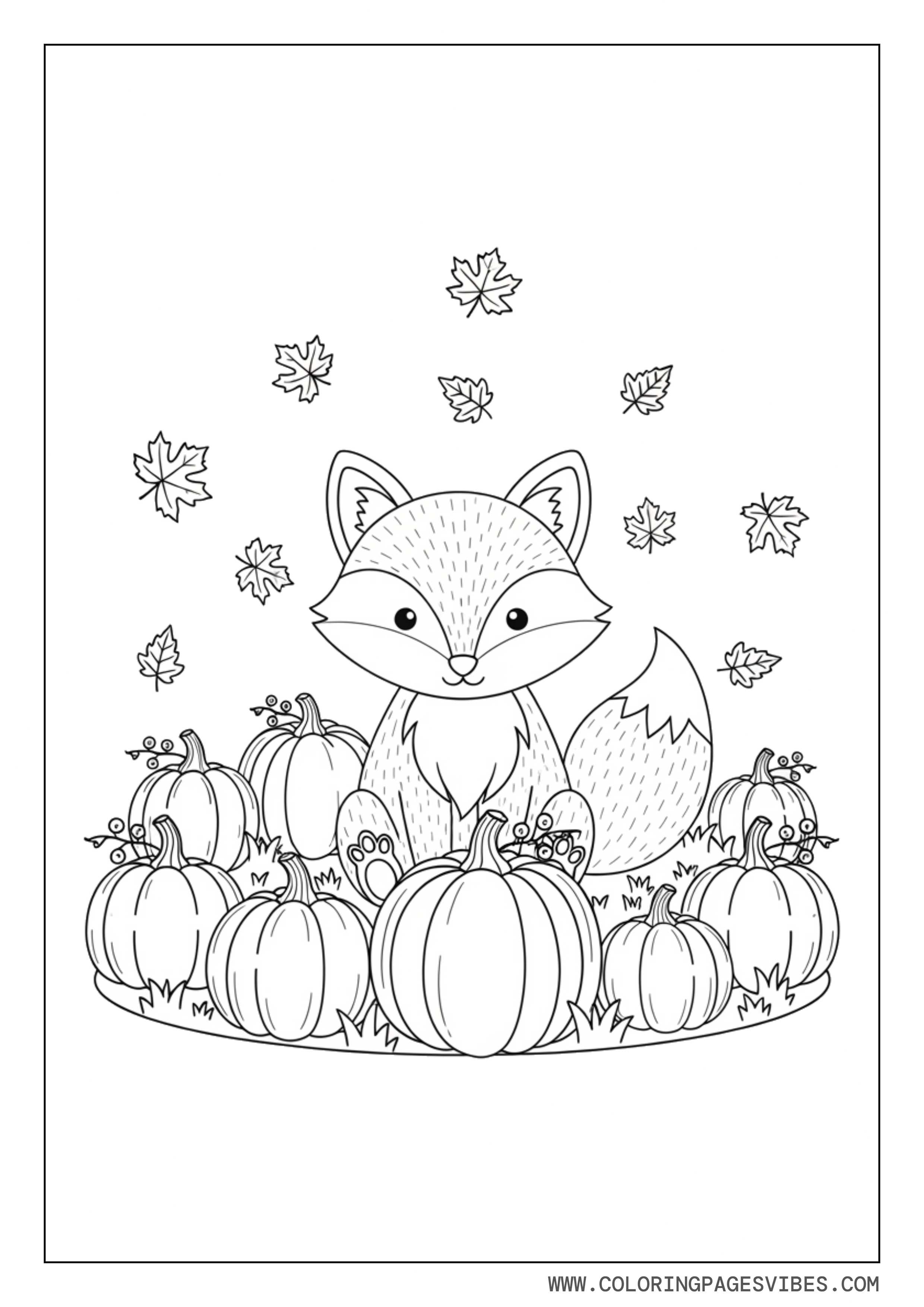 Fox in Pumpkin Patch