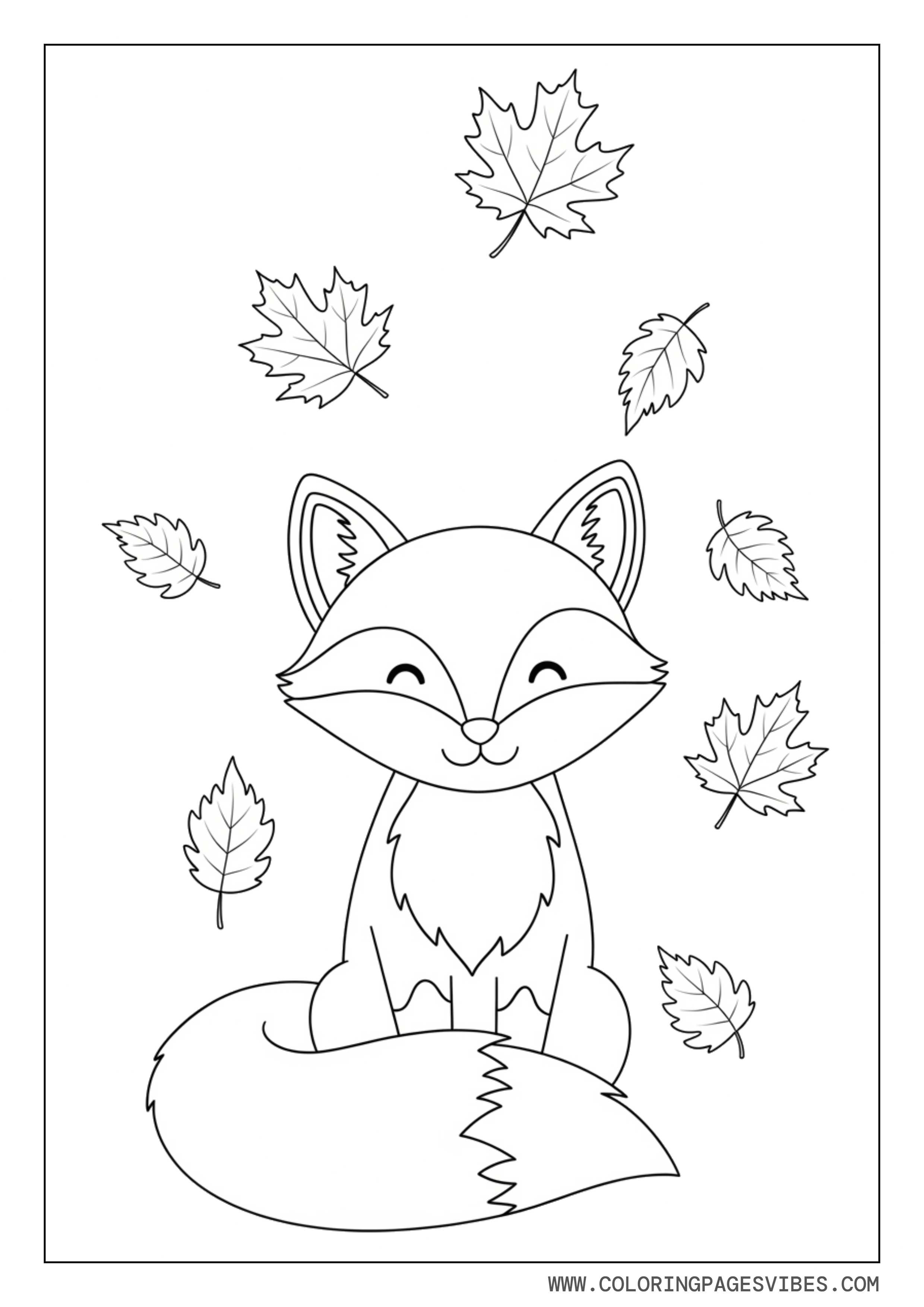 Fox With Falling Leaves