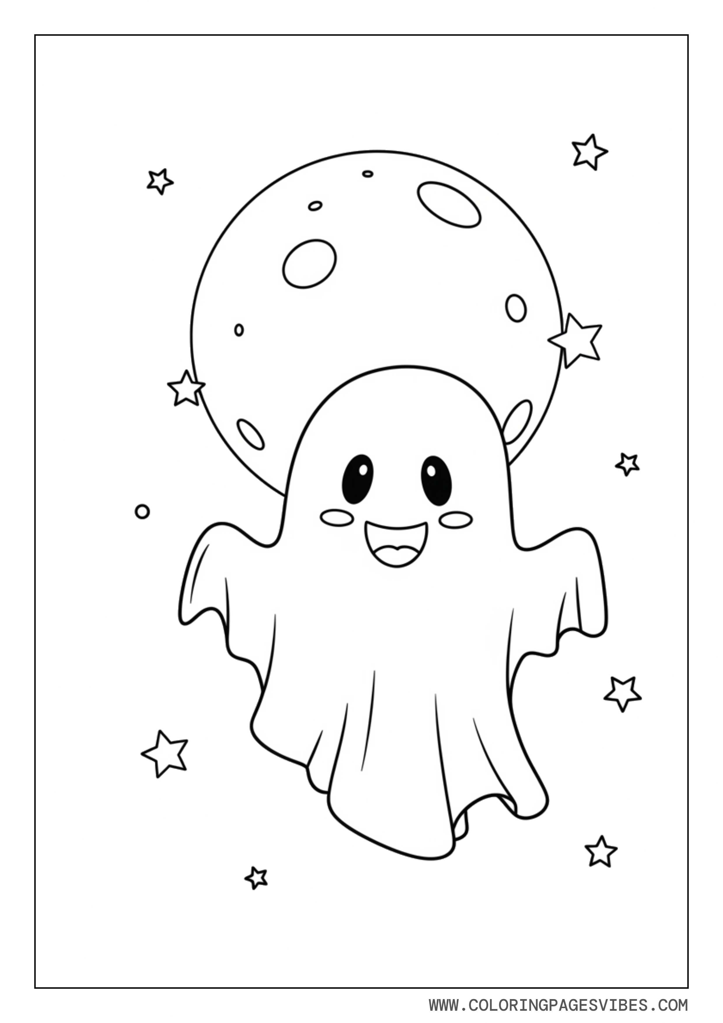 Friendly Ghost Under the Moon