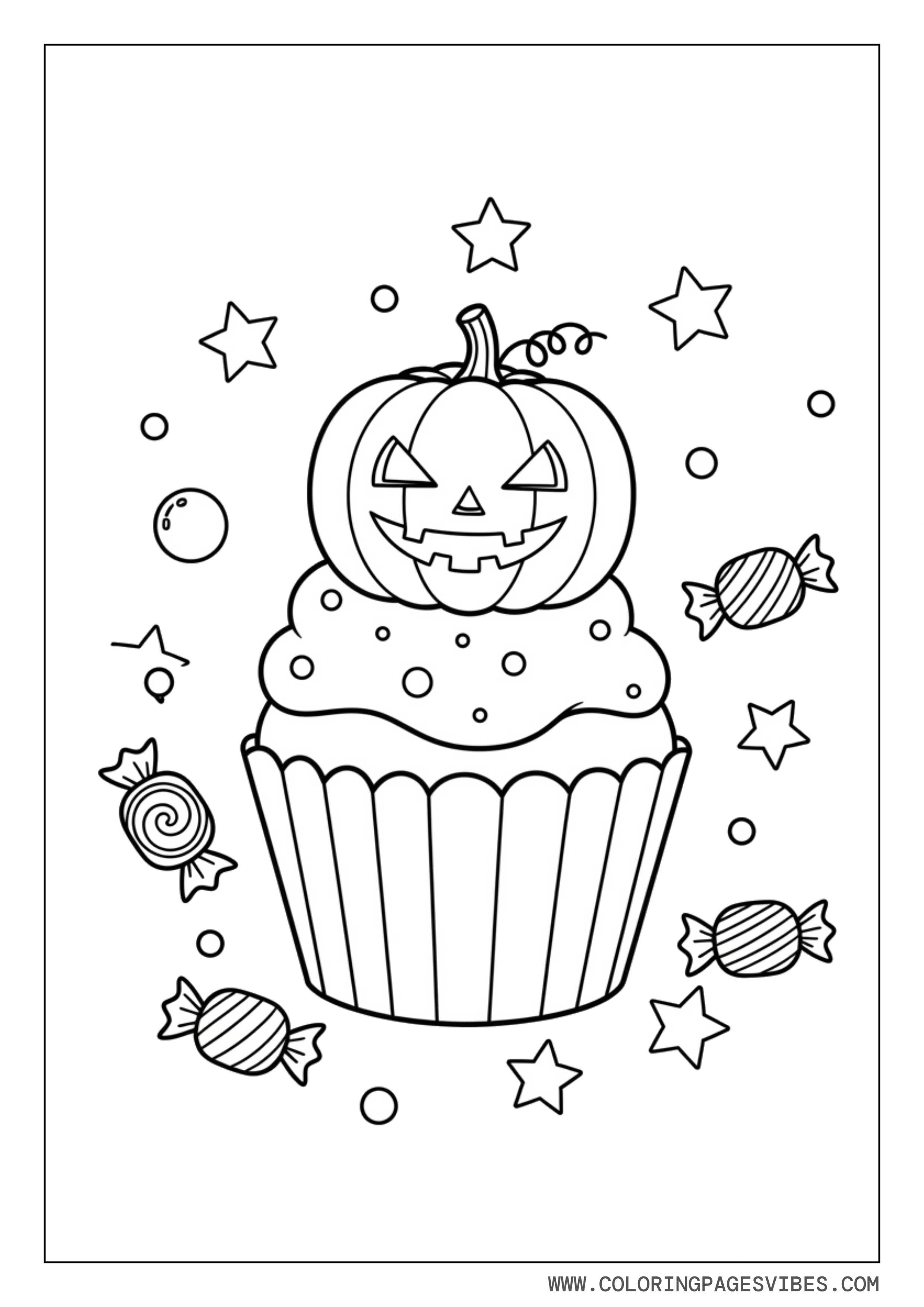 Halloween Cupcake With Pumpkin