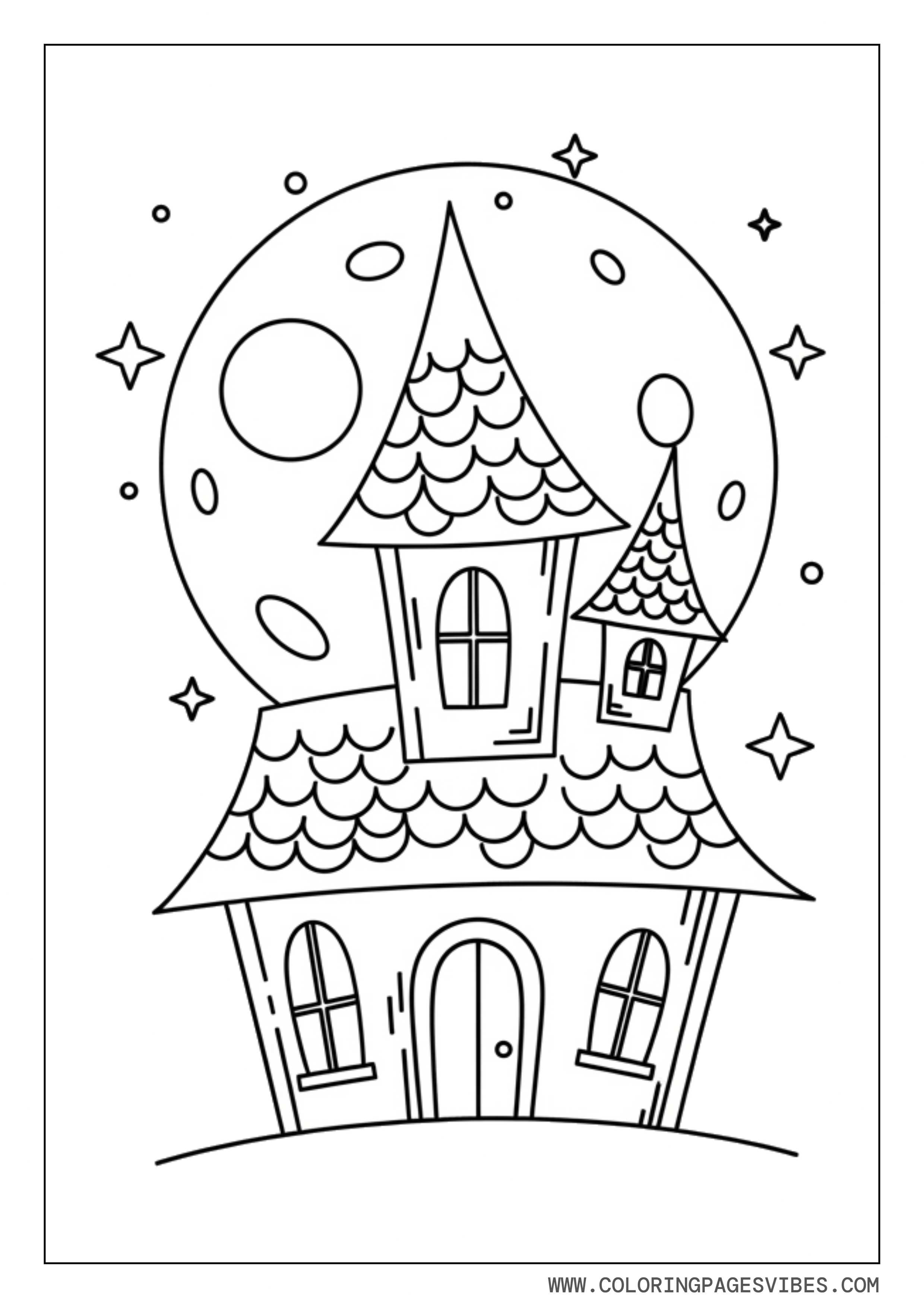 Haunted House With Moon