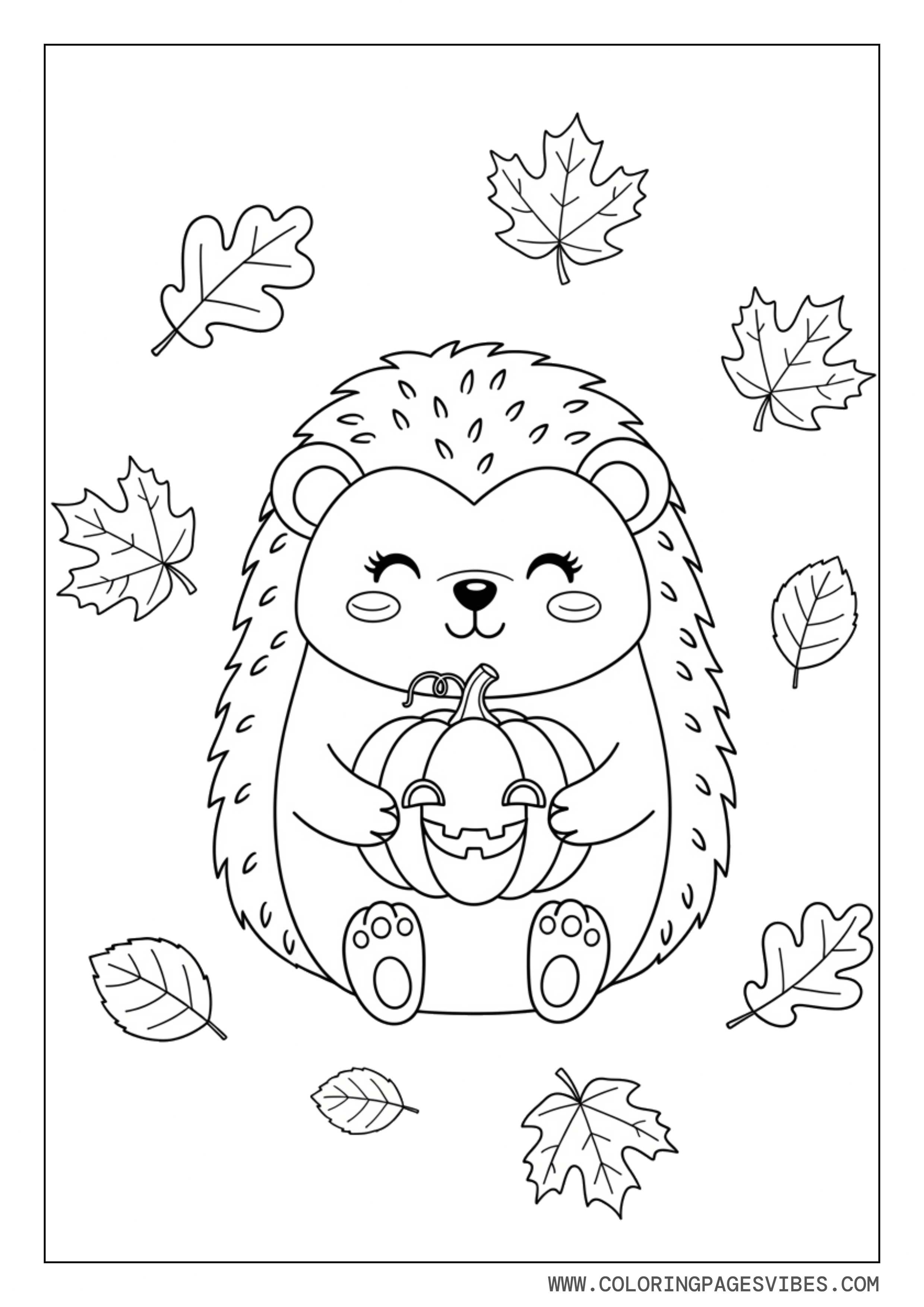 Hedgehog Holding Pumpkin