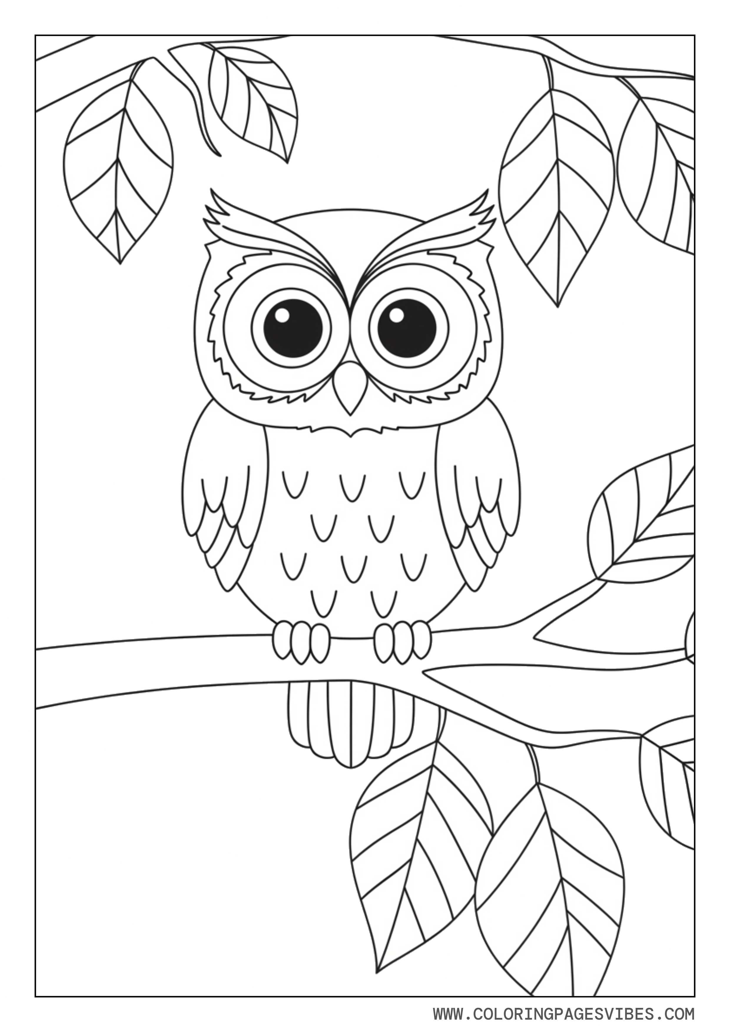 Owl on Autumn Branch