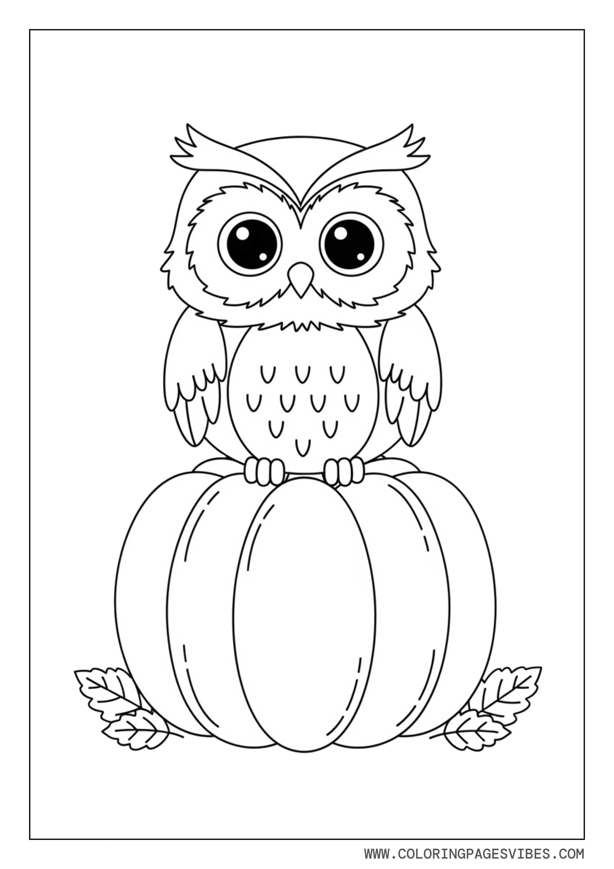 Owl Sitting on Pumpkin
