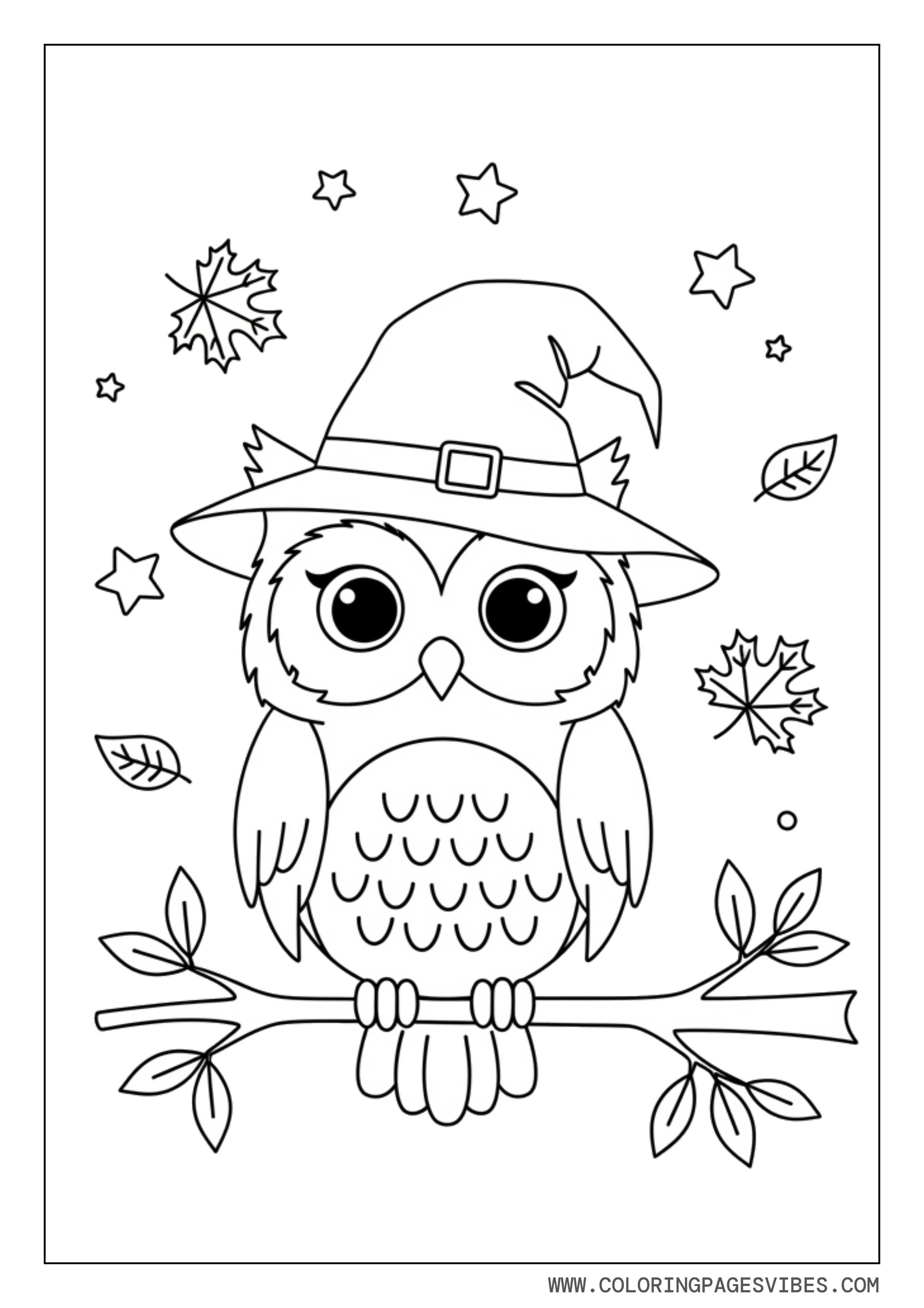 Owl Wearing Witch Hat