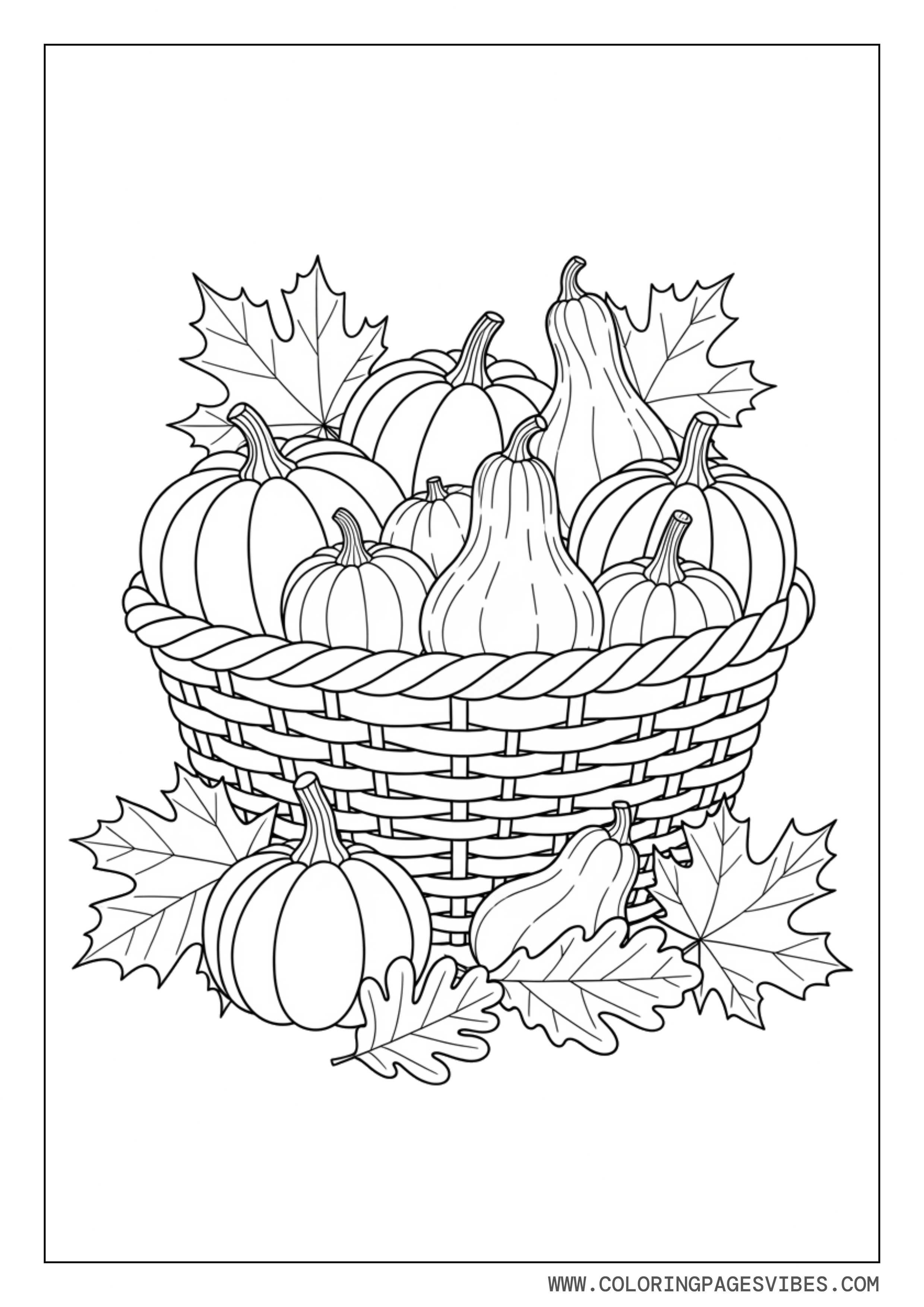 Pumpkin Basket With Leaves