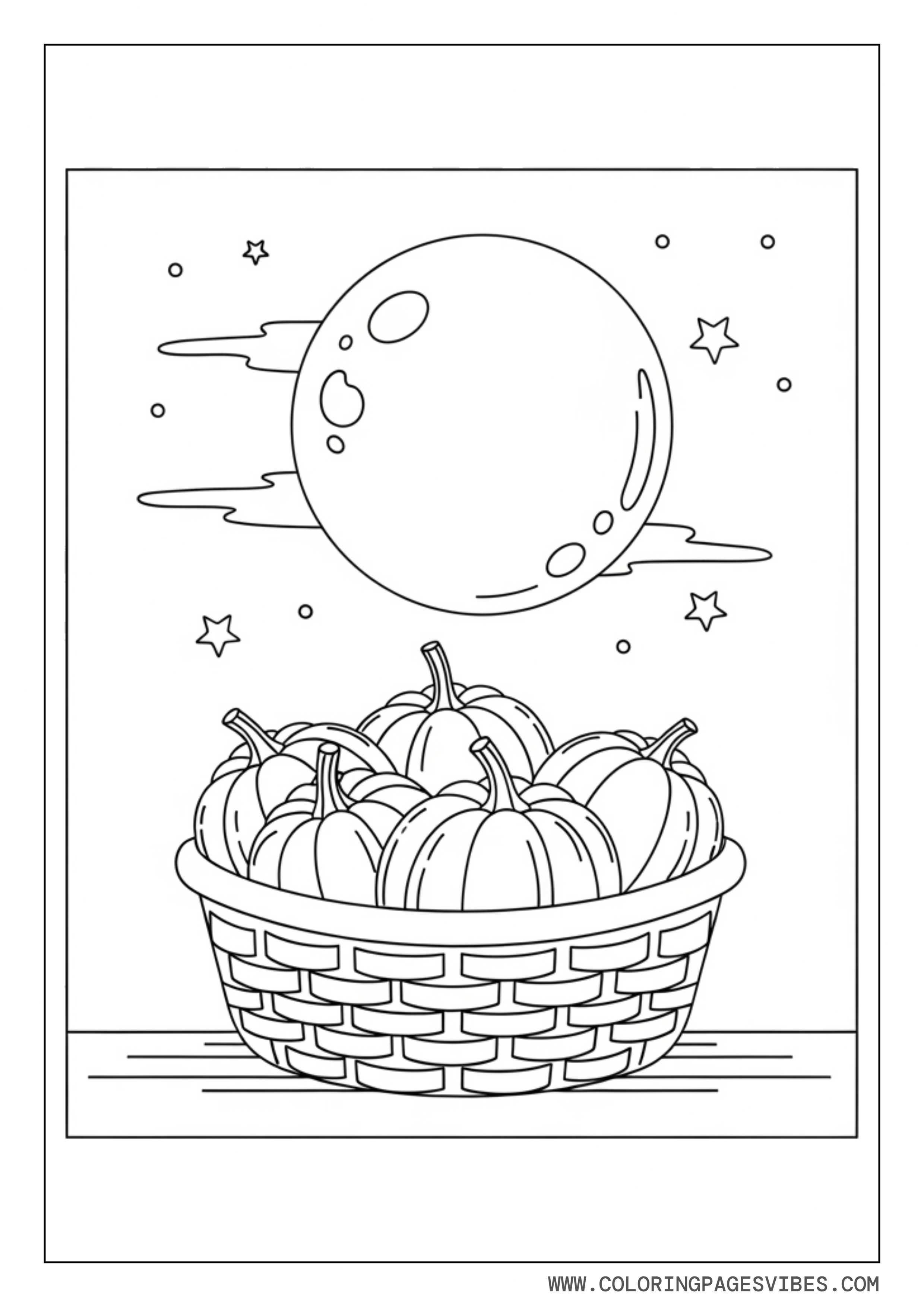 Pumpkin Basket With Moon