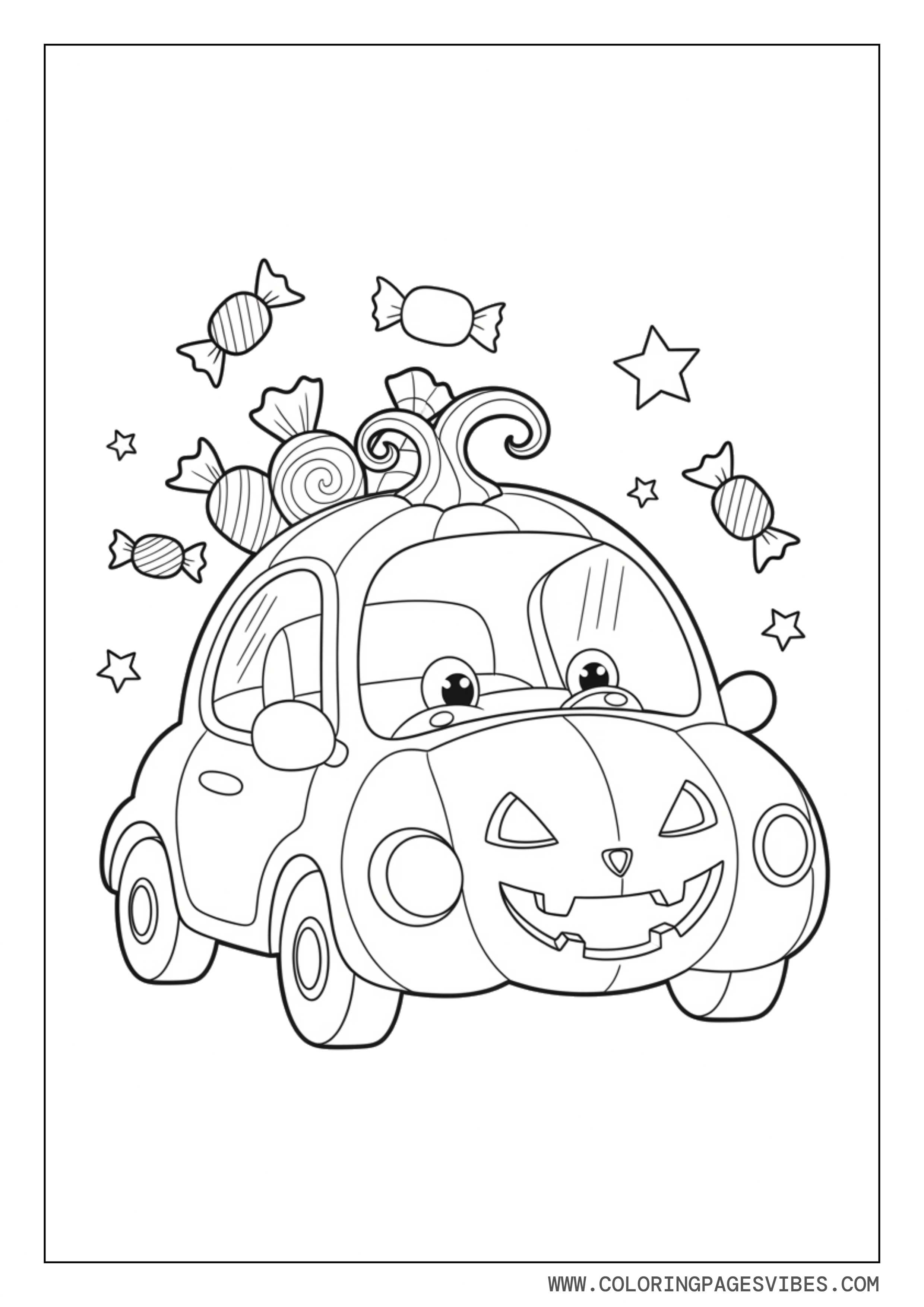 Pumpkin Car With Candy