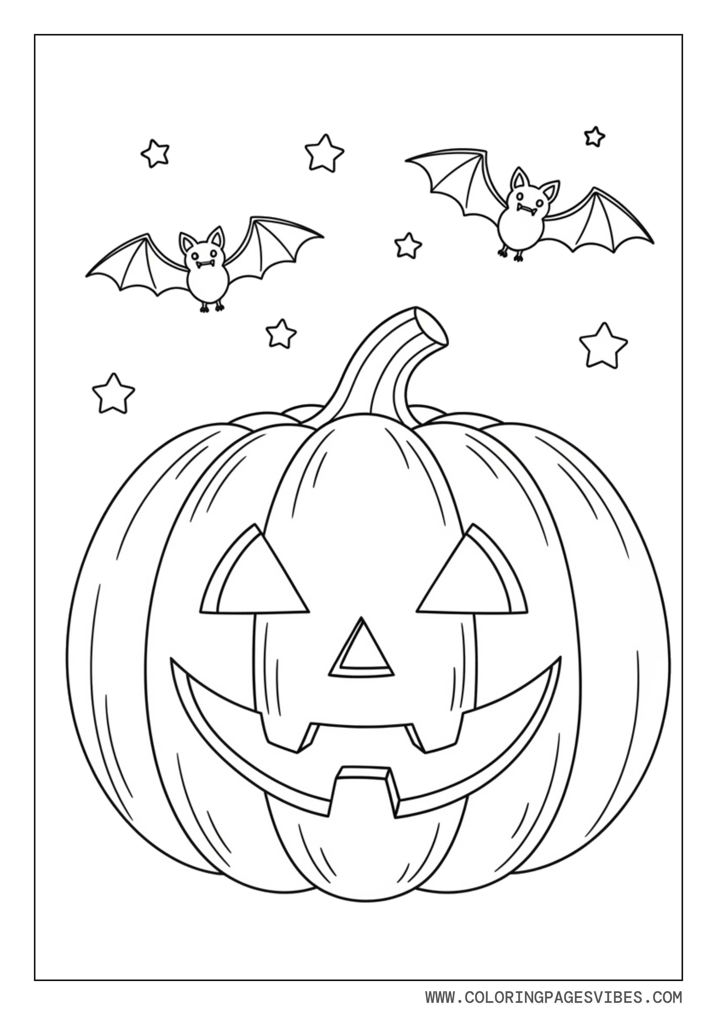 Pumpkin Lantern With Bats