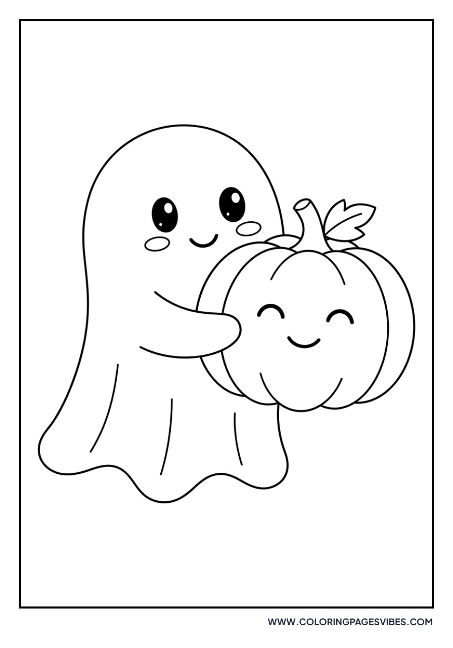 Ghost Hugging a Pumpkin