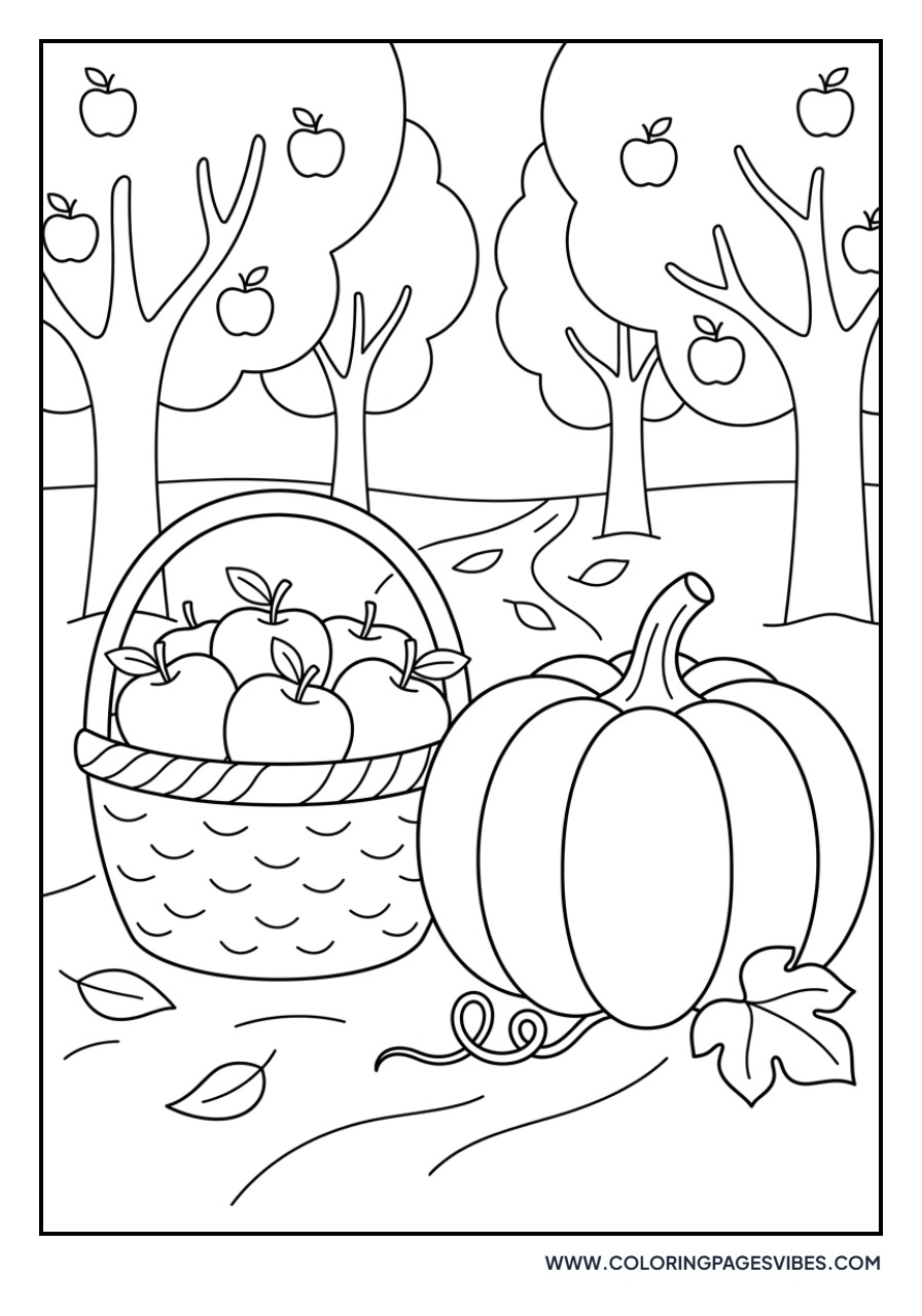 Pumpkin and Apple Basket