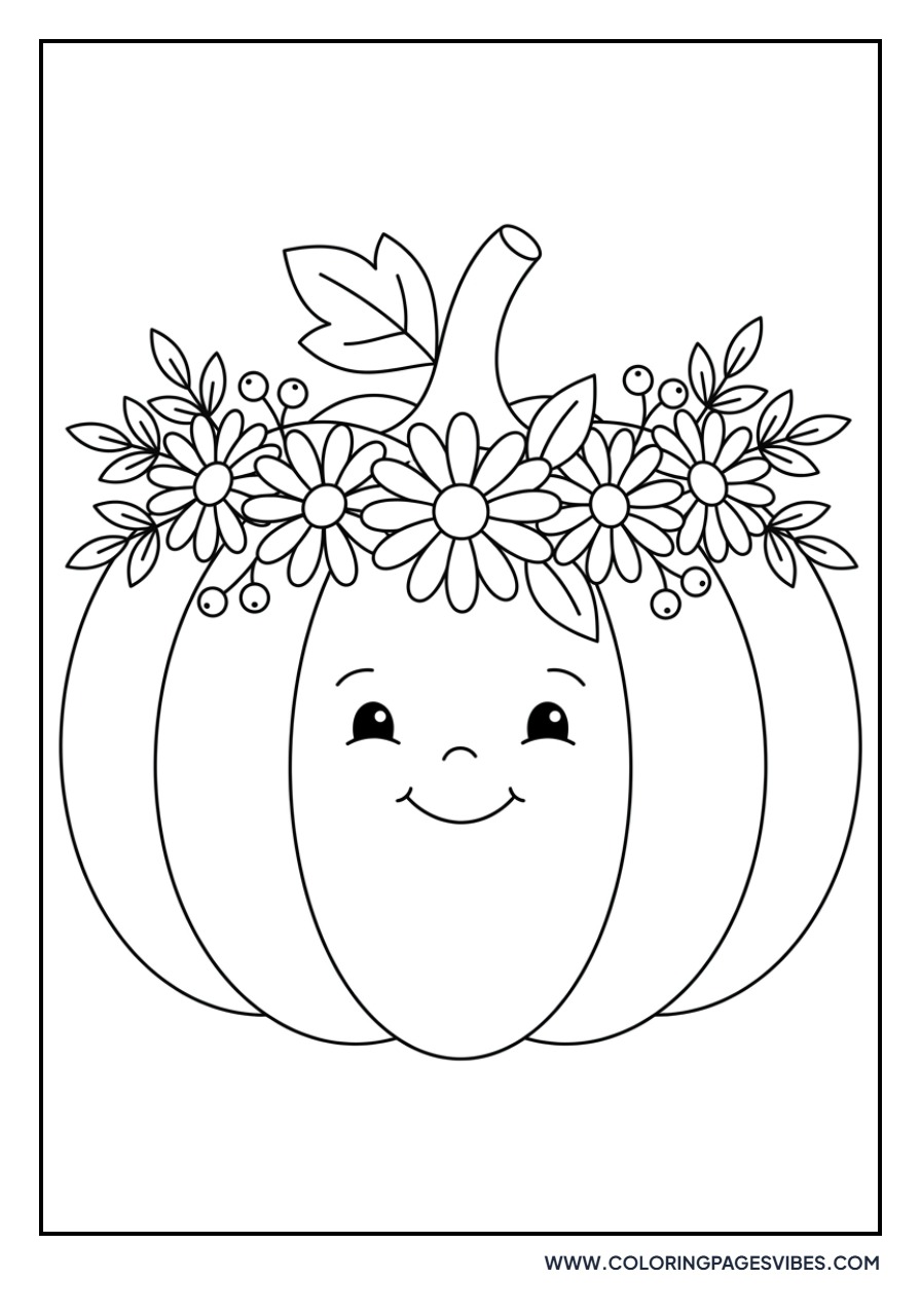 Pumpkin with a Flower Crown