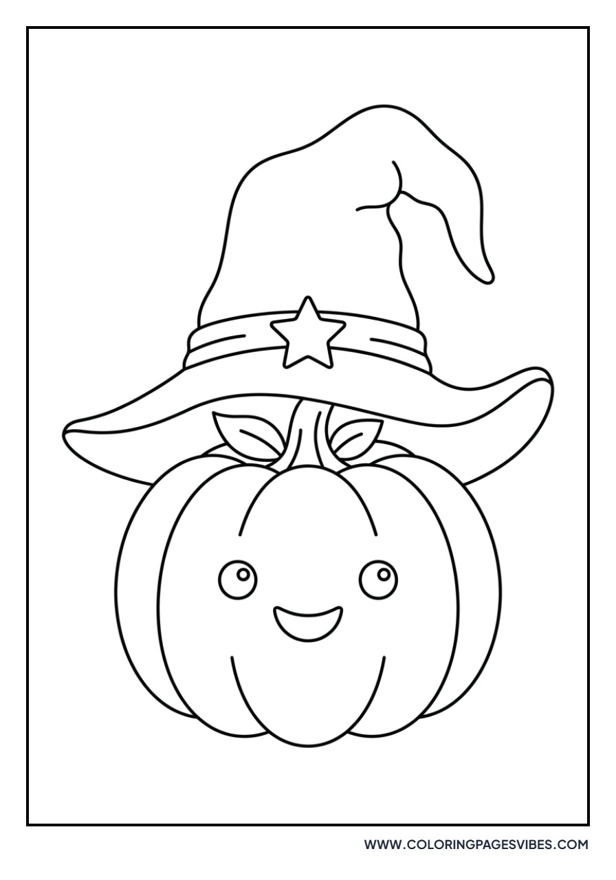 Pumpkin with a Witch Hat