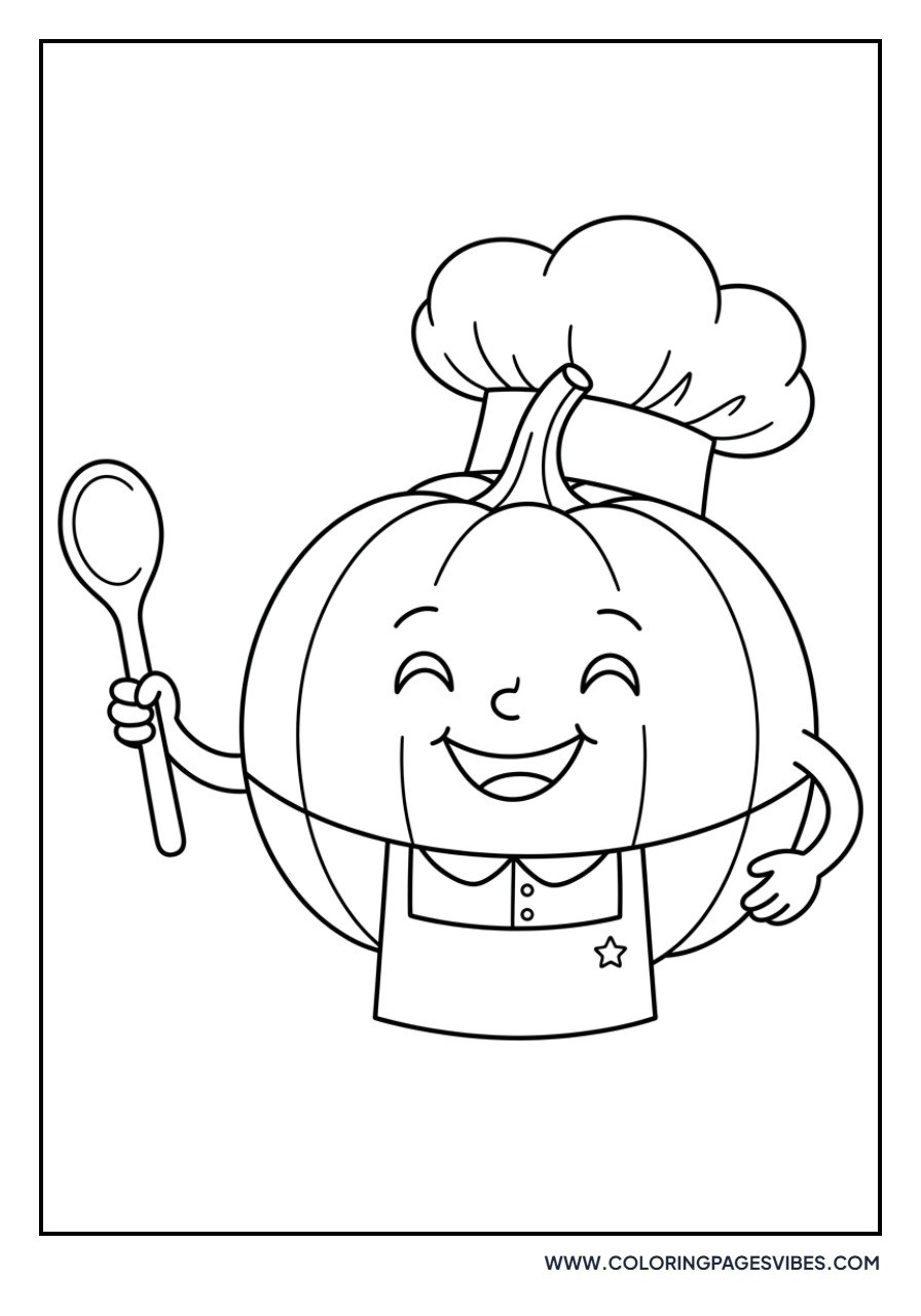 Pumpkin with Chef Hat