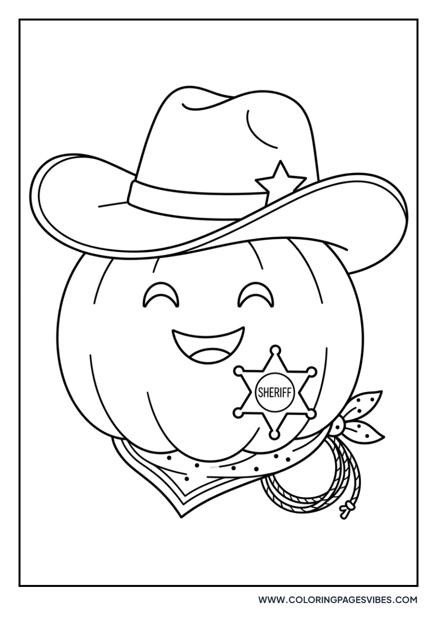 Pumpkin with Cowboy Hat