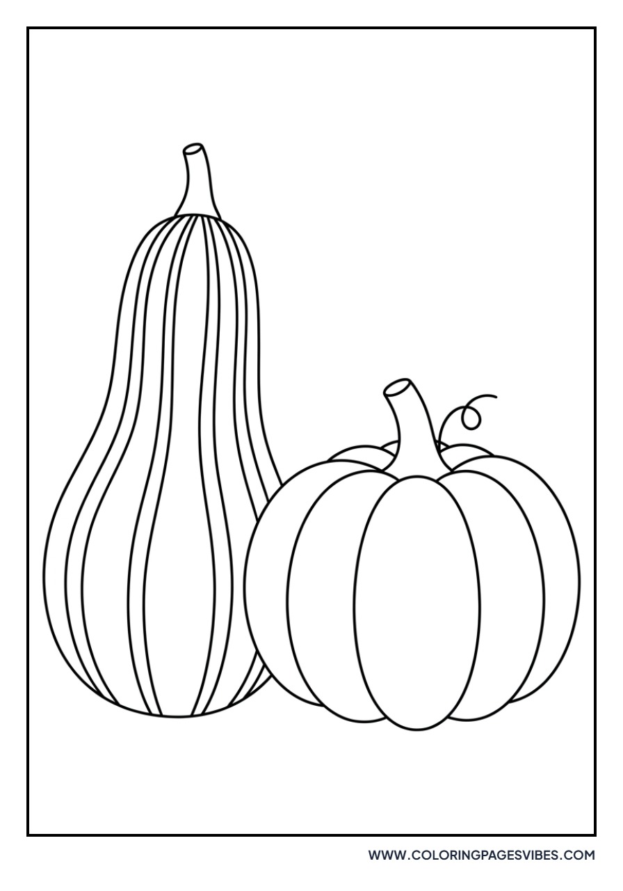 Striped Gourd and Pumpkin