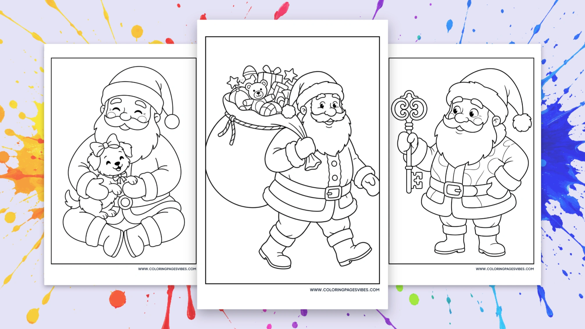 70+ Free Cartoon Santa Claus Coloring Pages (Printable)