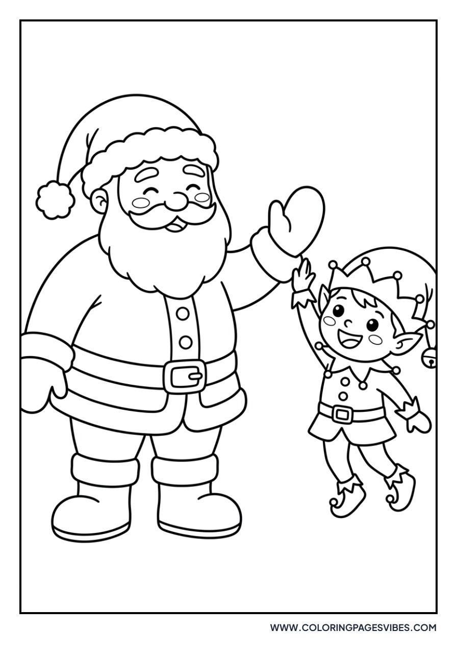 Santa and a Christmas Elf