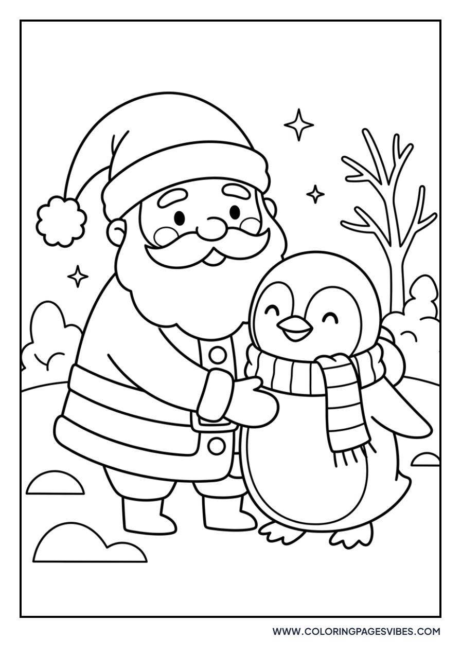 Santa and a Penguin