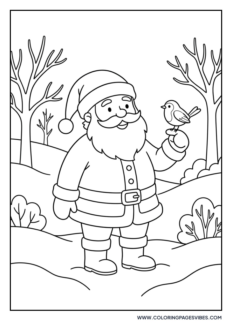 Santa and a Winter Bird