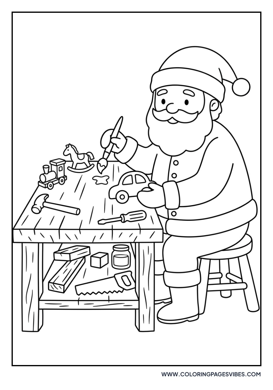 Santa at his Workbench