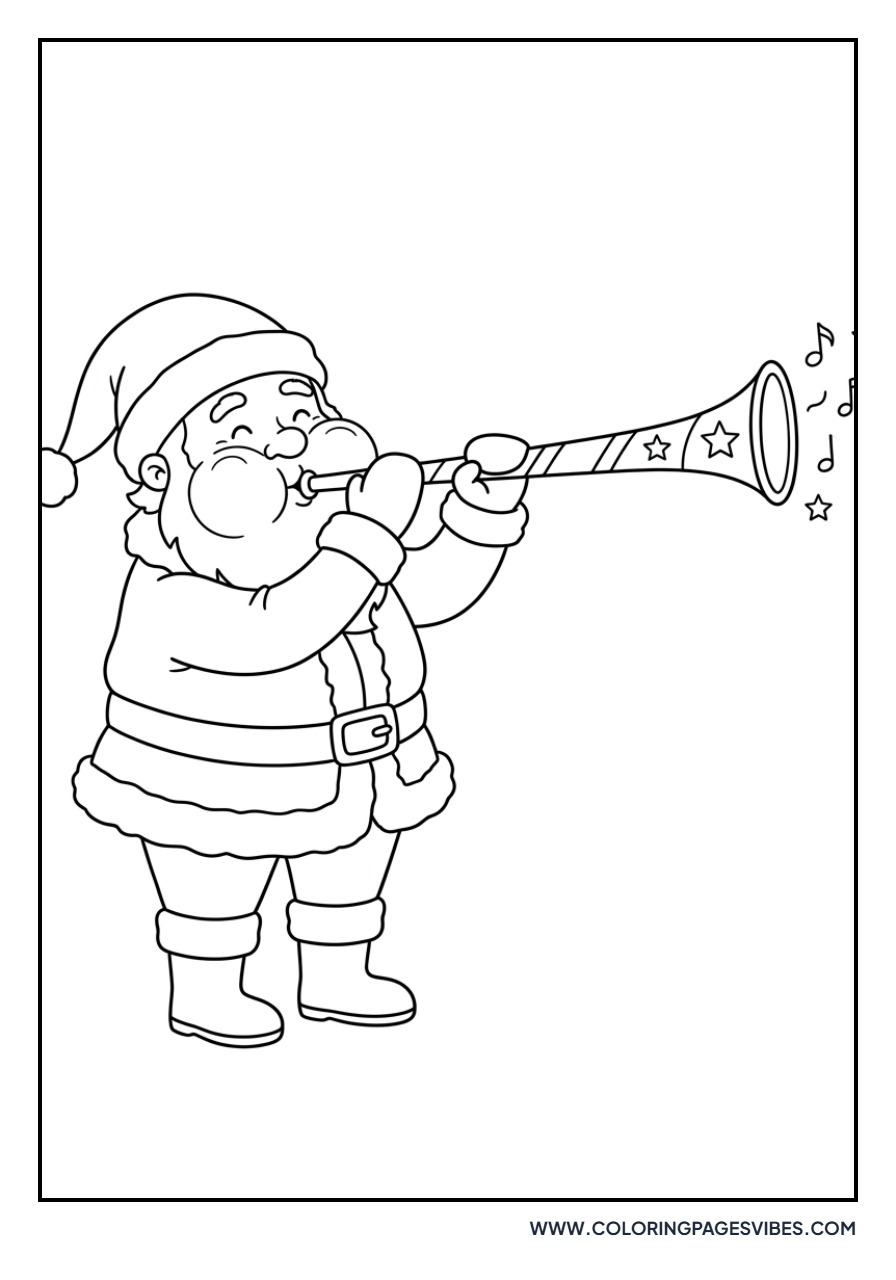 Santa Blowing a Horn