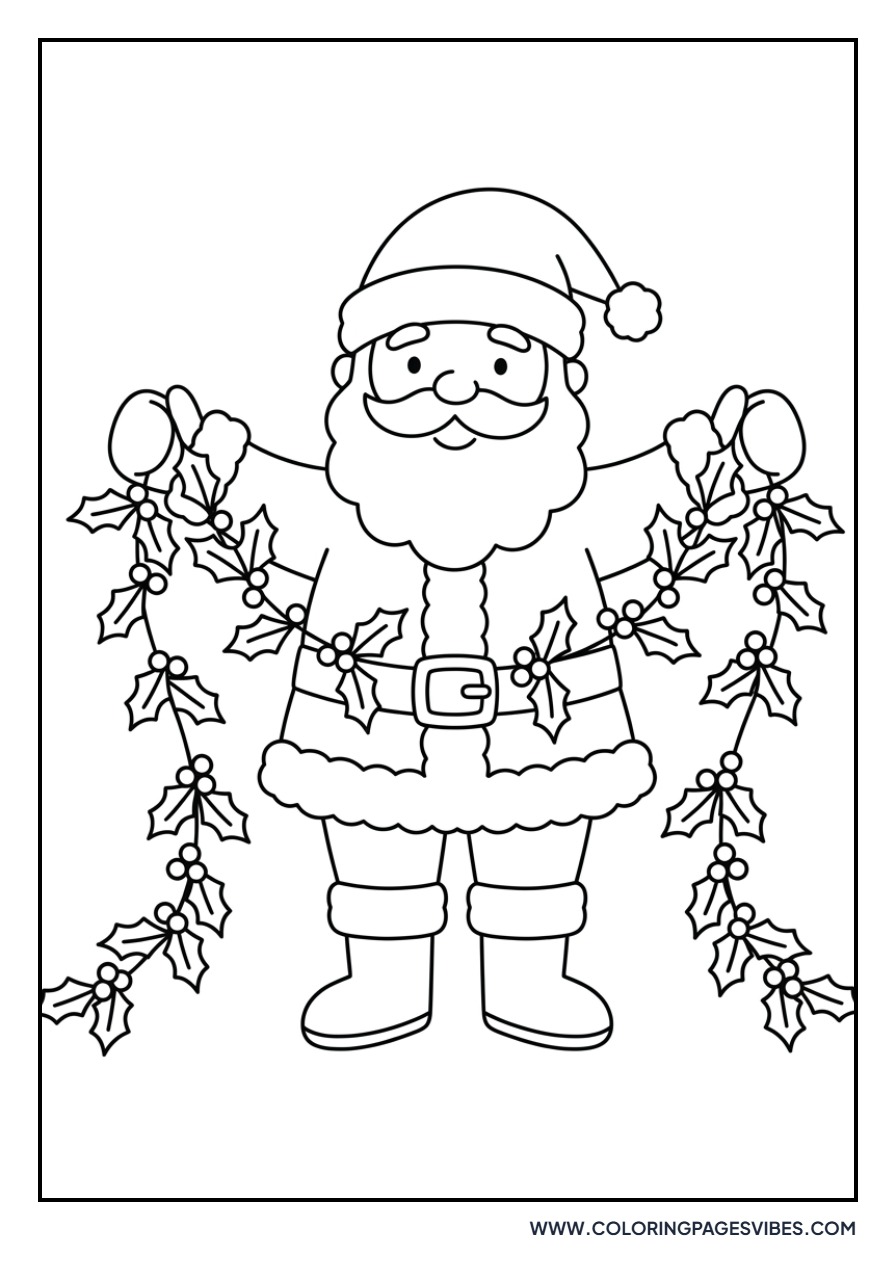 Santa Carrying a Garland