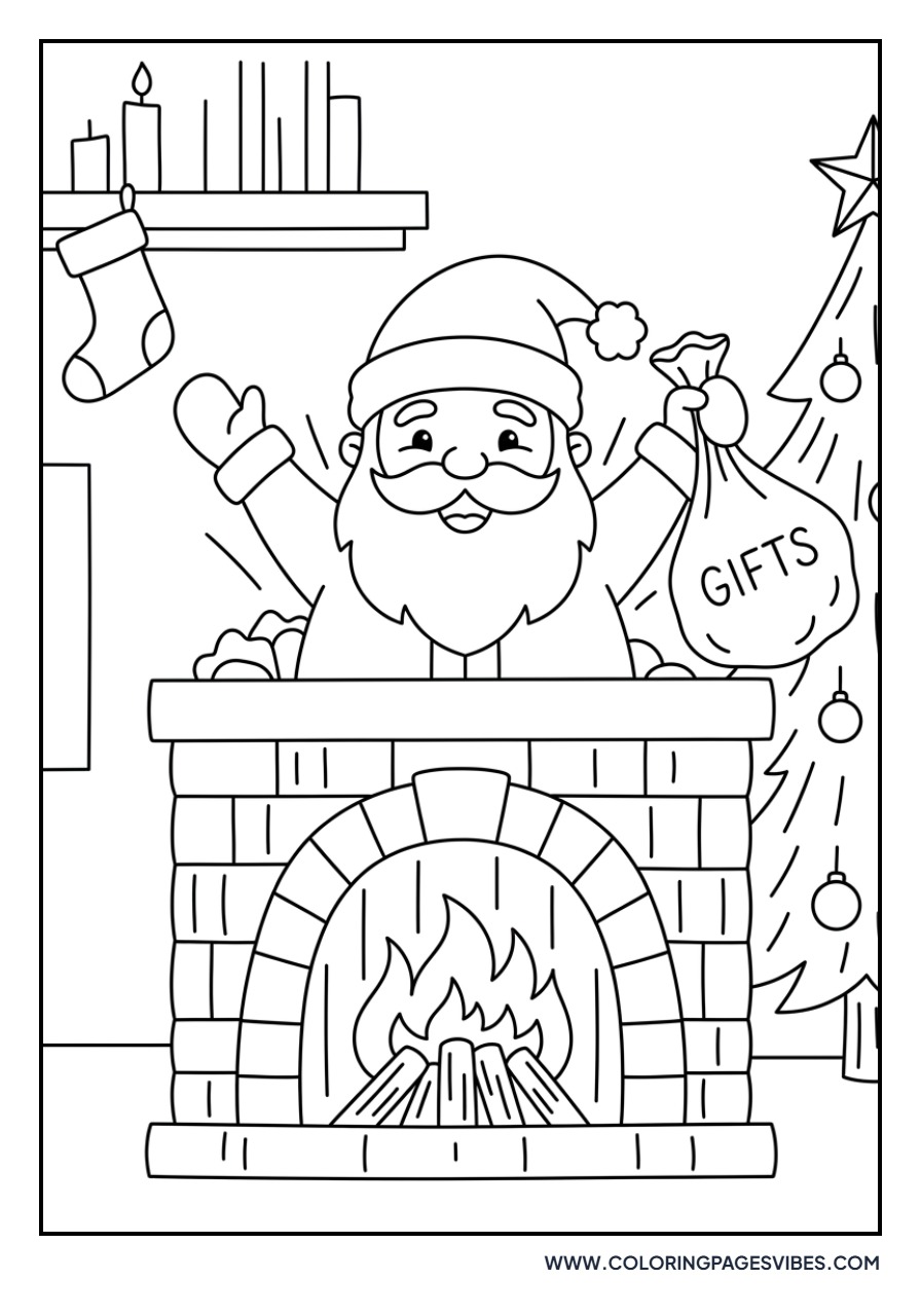 Santa Coming Down Chimney