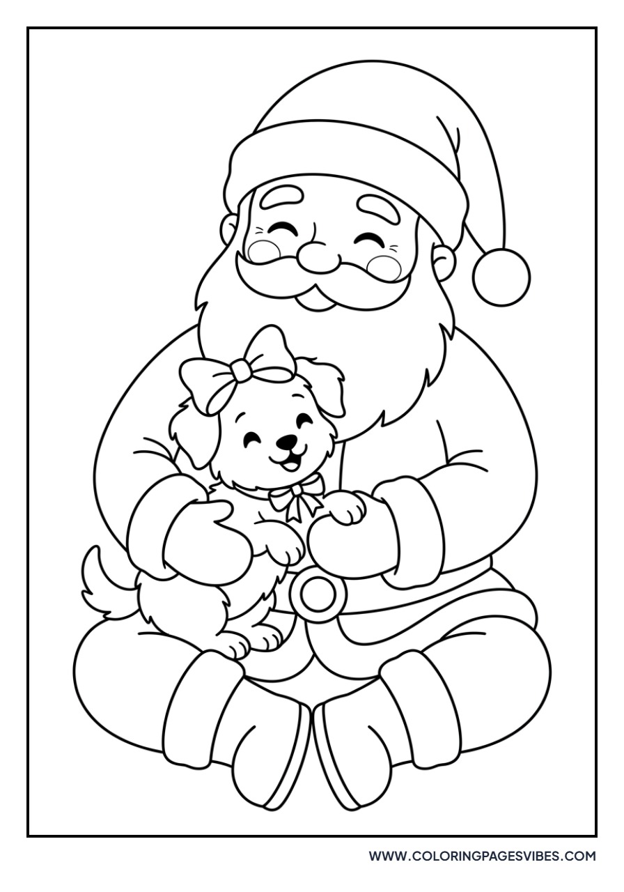 Santa Holding a Puppy