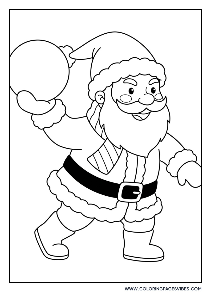 Santa Holding a Snowball