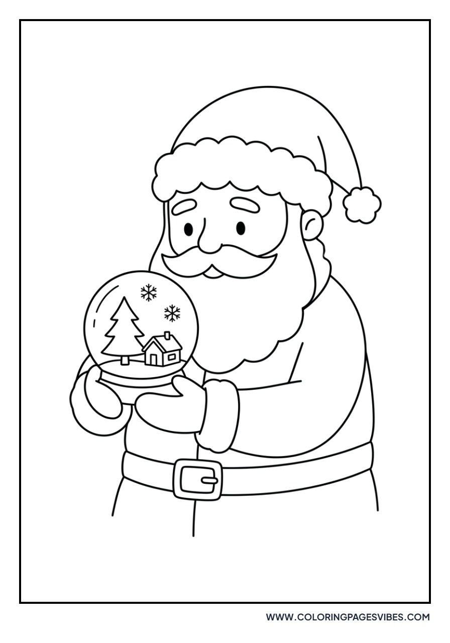 Santa Holding a Snowy Globe