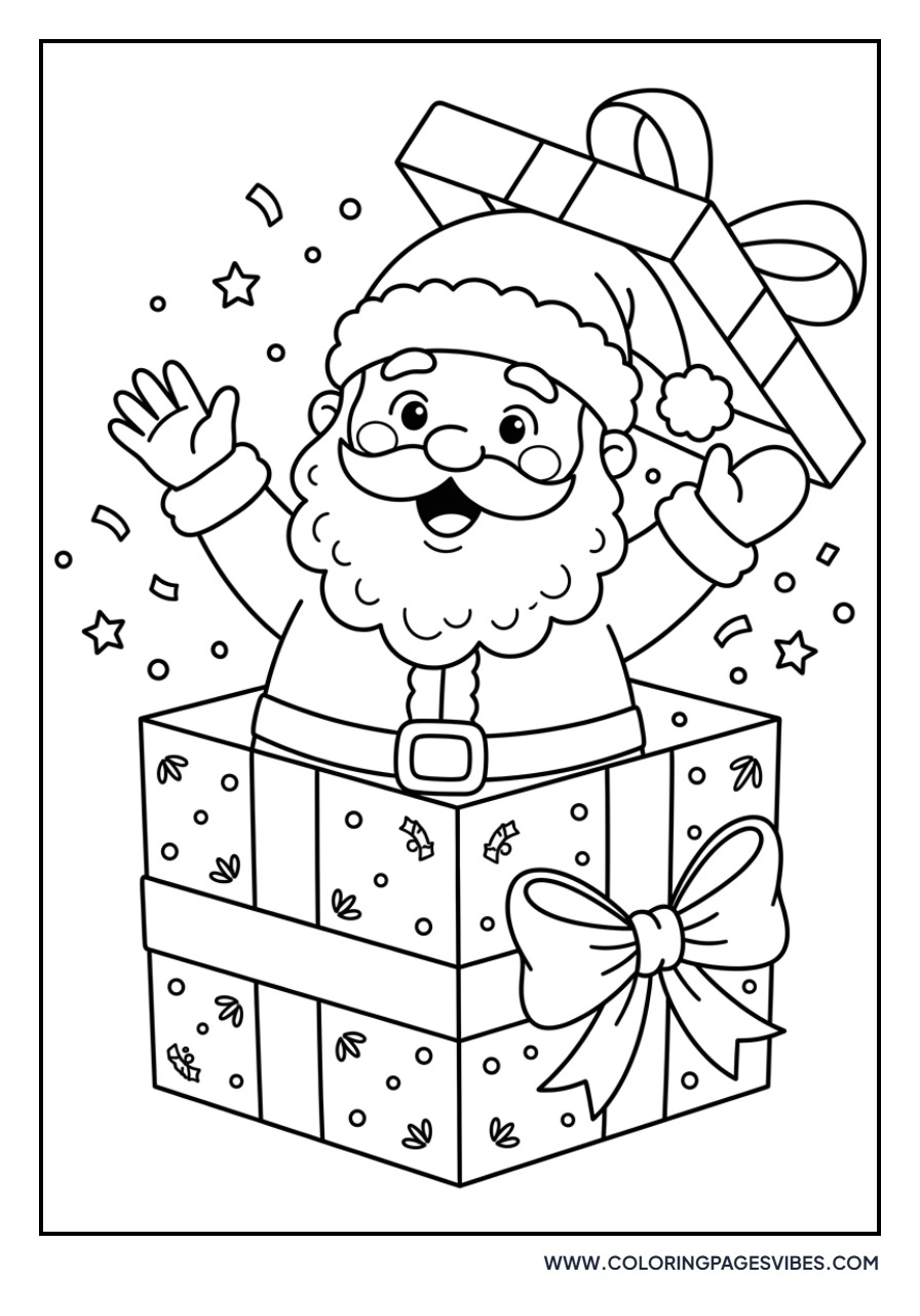 Santa in a Gift Box